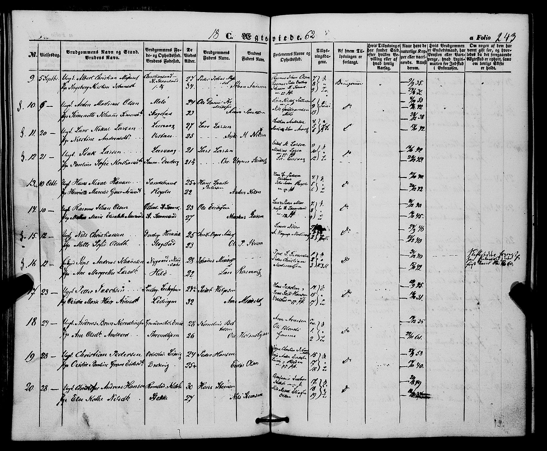 Trondenes sokneprestkontor, SATØ/S-1319/H/Ha/L0011kirke: Parish register (official) no. 11, 1853-1862, p. 243