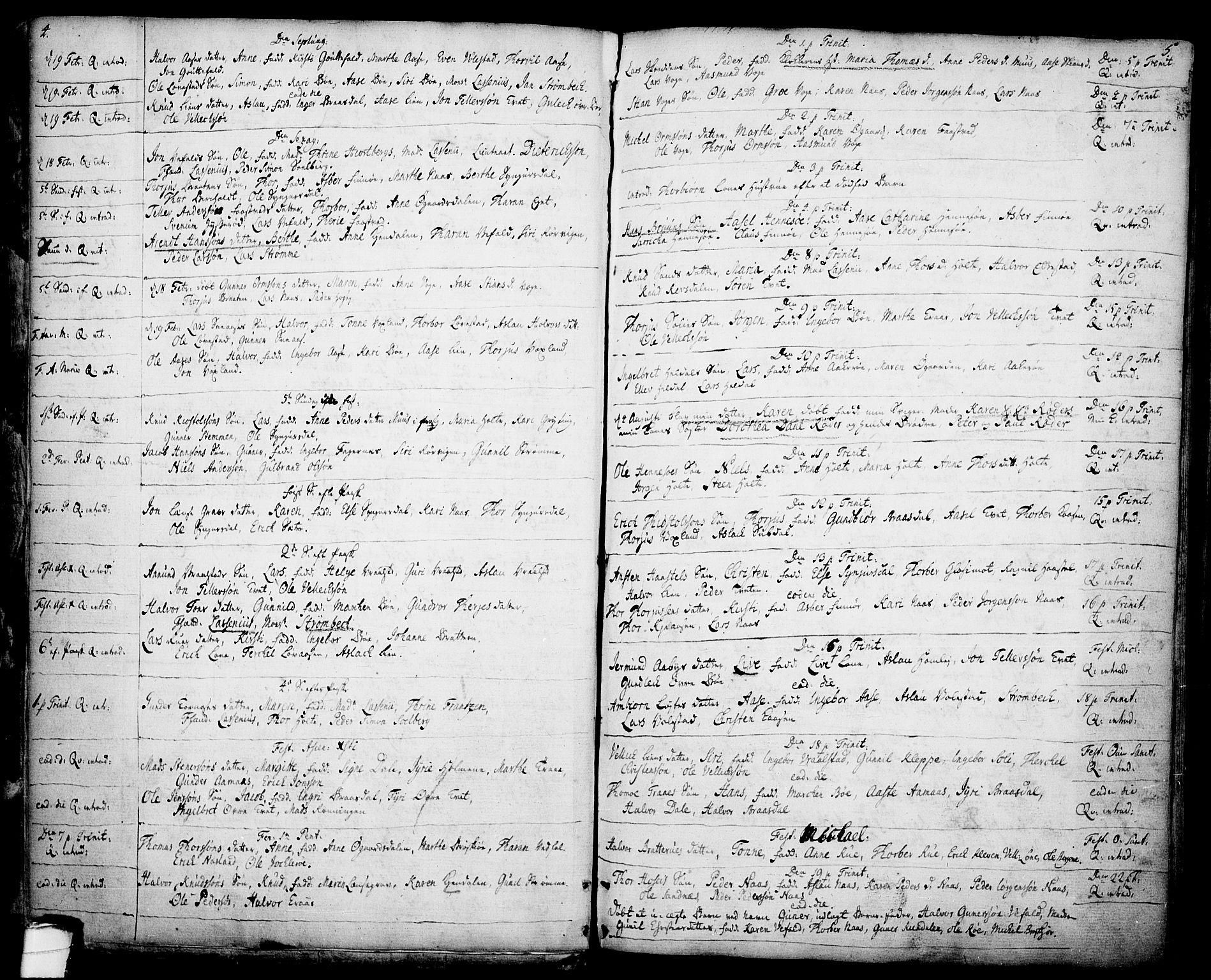 Drangedal kirkebøker, AV/SAKO-A-258/F/Fa/L0001: Parish register (official) no. 1, 1697-1767, p. 4-5