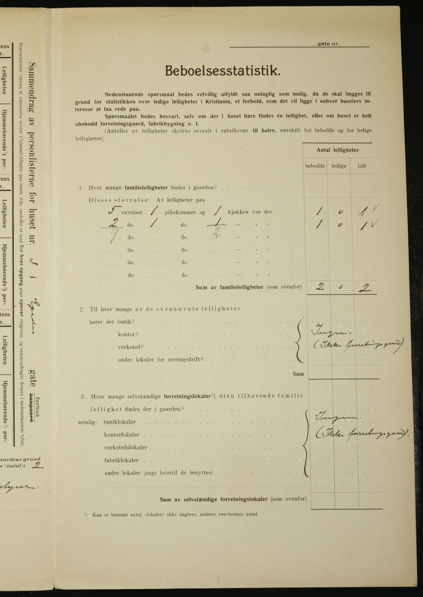 OBA, Municipal Census 1910 for Kristiania, 1910, p. 17798