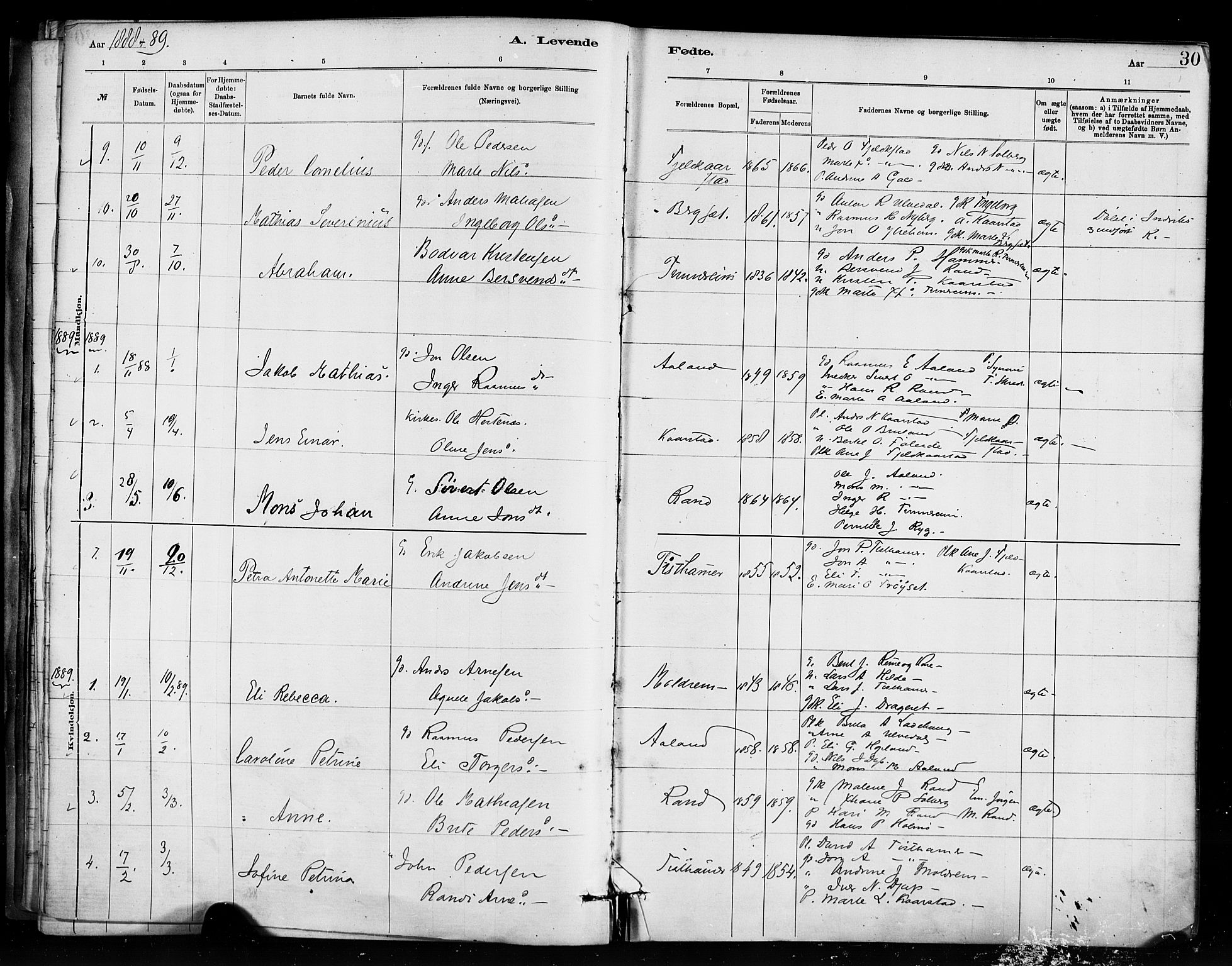 Innvik sokneprestembete, AV/SAB-A-80501: Parish register (official) no. D 1, 1879-1900, p. 30