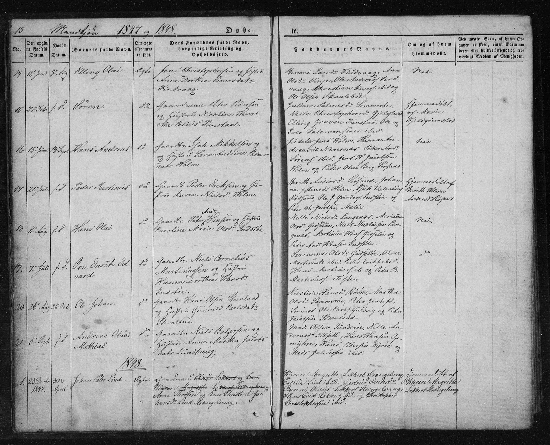 Ministerialprotokoller, klokkerbøker og fødselsregistre - Nordland, SAT/A-1459/893/L1332: Parish register (official) no. 893A05, 1841-1858, p. 13