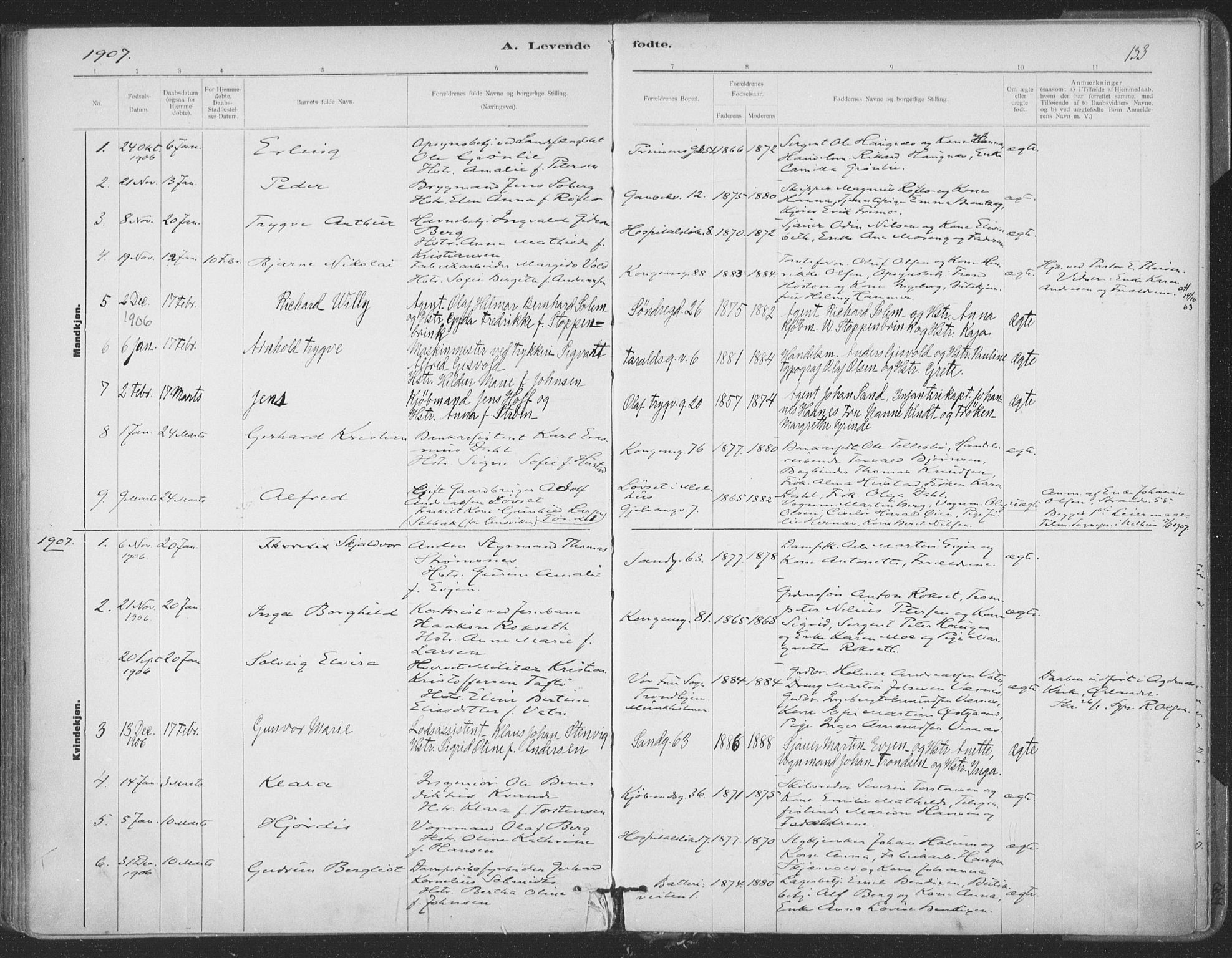 Ministerialprotokoller, klokkerbøker og fødselsregistre - Sør-Trøndelag, SAT/A-1456/602/L0122: Parish register (official) no. 602A20, 1892-1908, p. 133