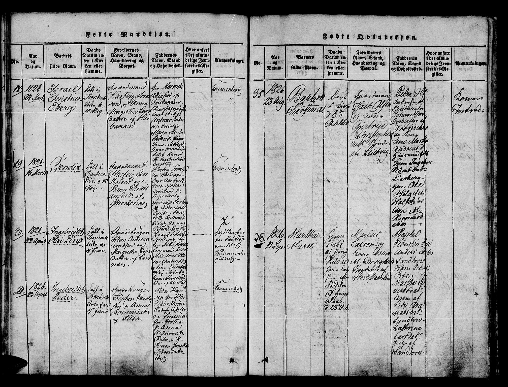 Trondenes sokneprestkontor, SATØ/S-1319/H/Ha/L0006kirke: Parish register (official) no. 6, 1821-1827