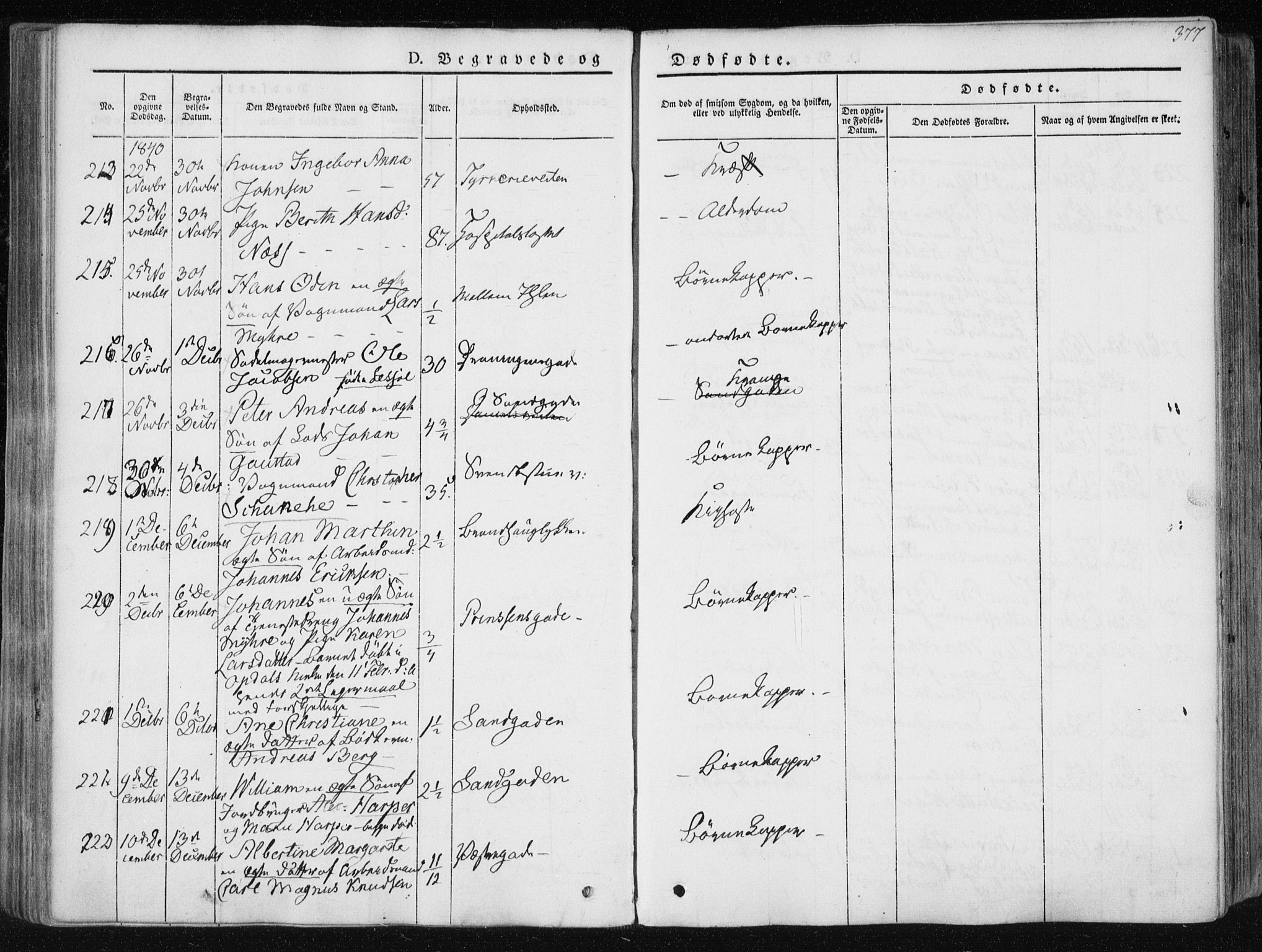 Ministerialprotokoller, klokkerbøker og fødselsregistre - Sør-Trøndelag, AV/SAT-A-1456/601/L0049: Parish register (official) no. 601A17, 1839-1847, p. 377