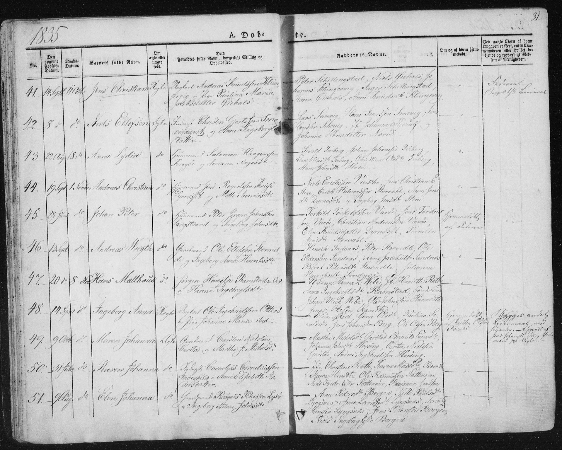 Ministerialprotokoller, klokkerbøker og fødselsregistre - Nord-Trøndelag, AV/SAT-A-1458/784/L0669: Parish register (official) no. 784A04, 1829-1859, p. 31