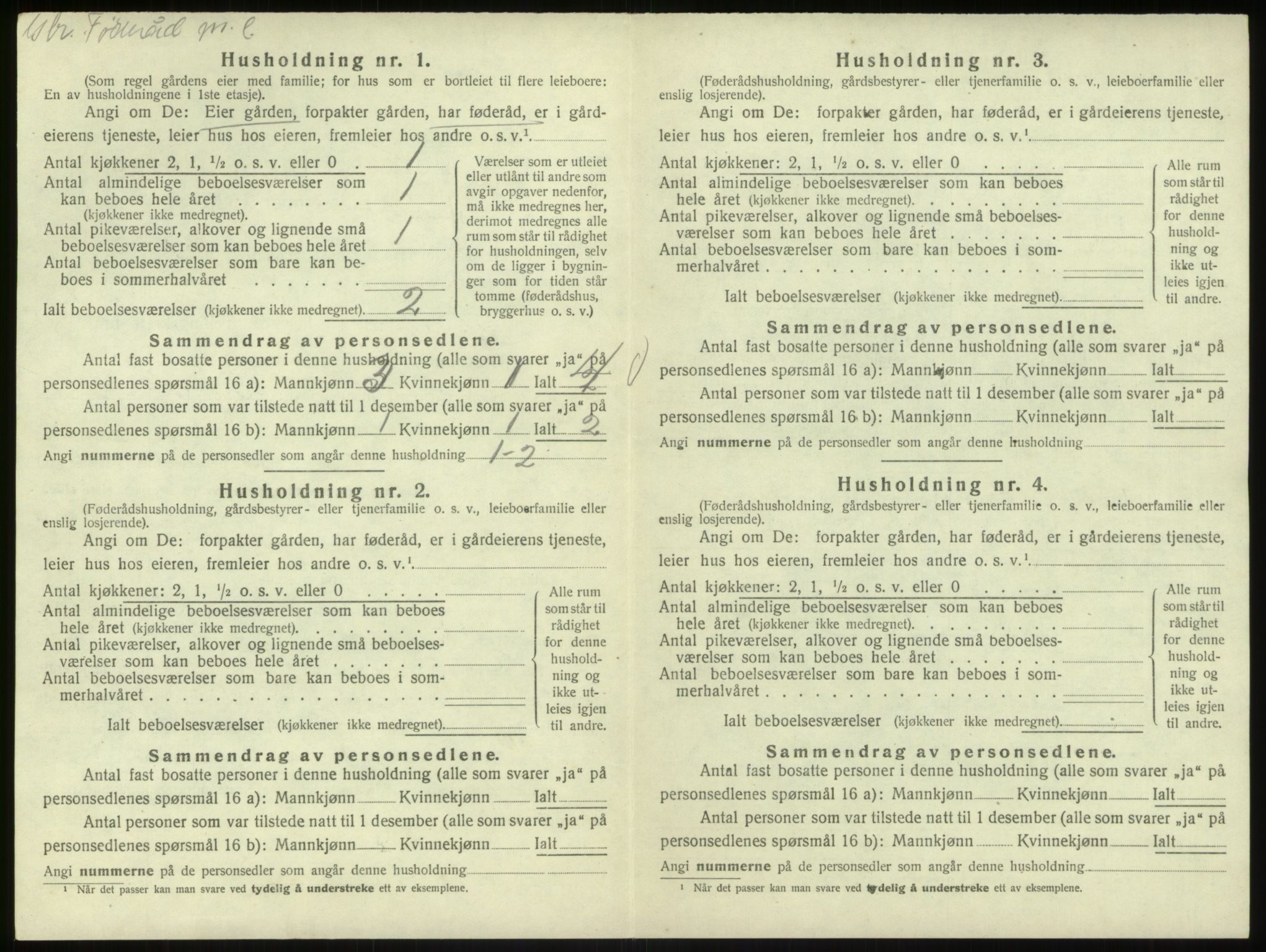 SAB, 1920 census for Bruvik, 1920, p. 411