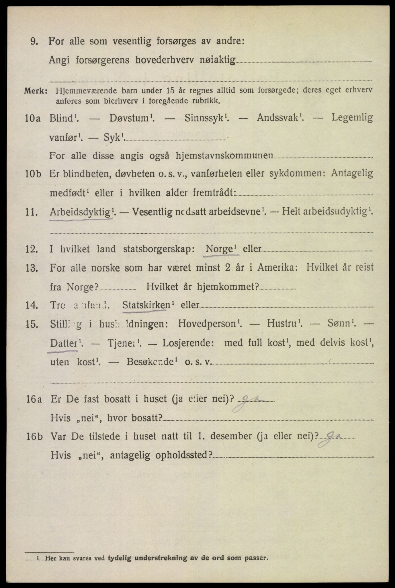 SAK, 1920 census for Fjære, 1920, p. 2322