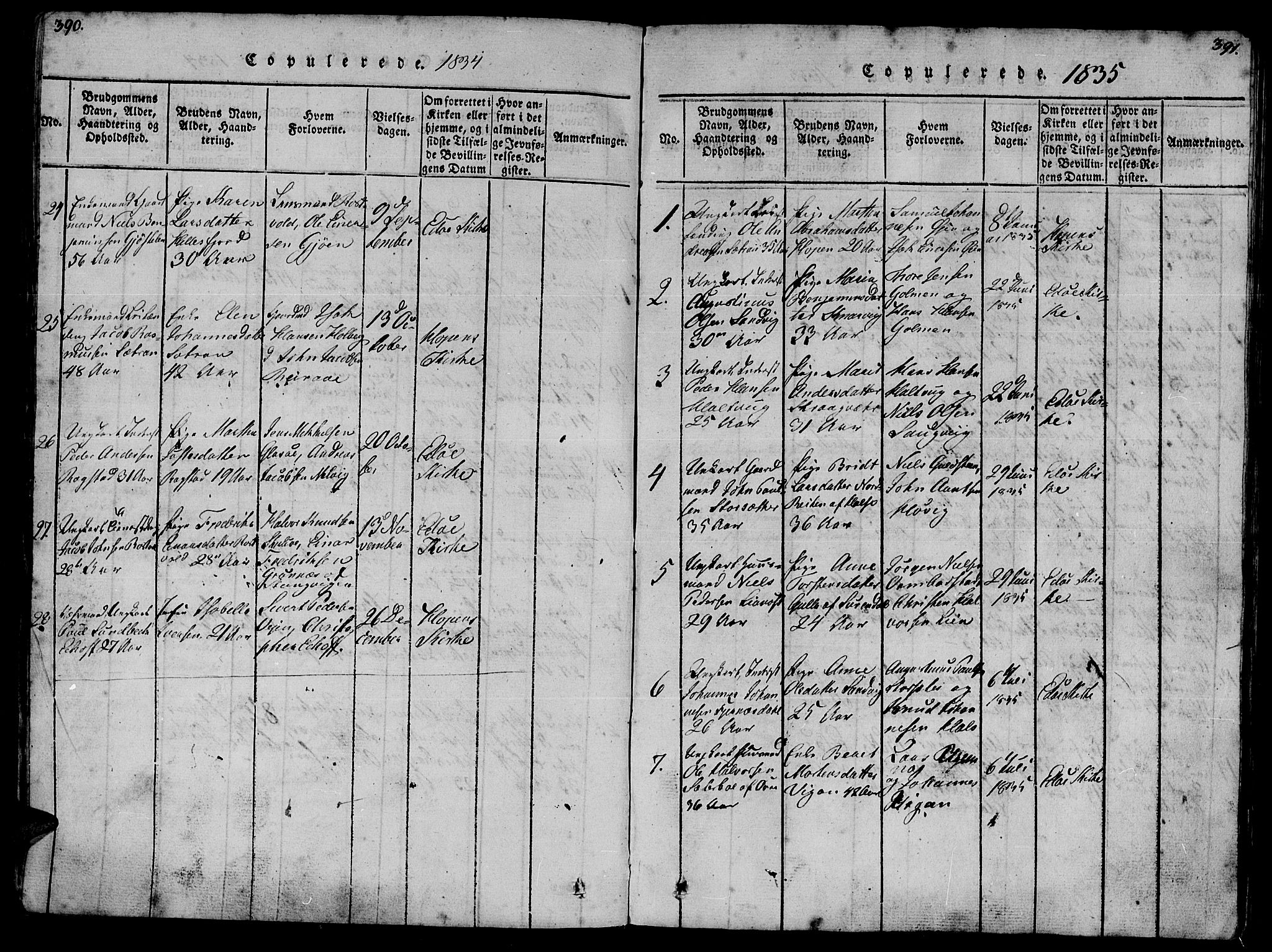Ministerialprotokoller, klokkerbøker og fødselsregistre - Møre og Romsdal, SAT/A-1454/581/L0933: Parish register (official) no. 581A03 /1, 1819-1836, p. 390-391