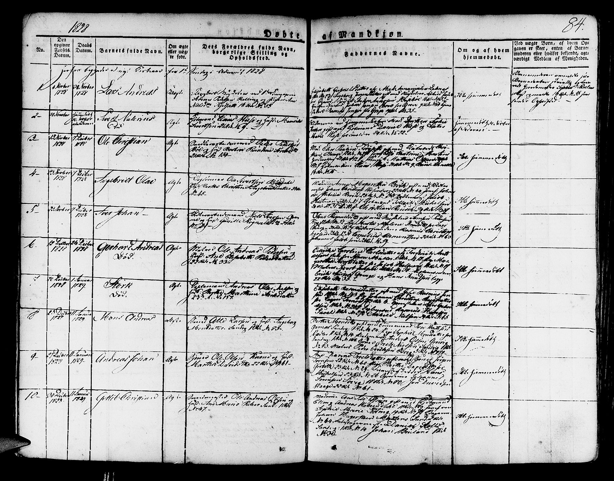 Korskirken sokneprestembete, SAB/A-76101/H/Haa/L0014: Parish register (official) no. A 14, 1823-1835, p. 84