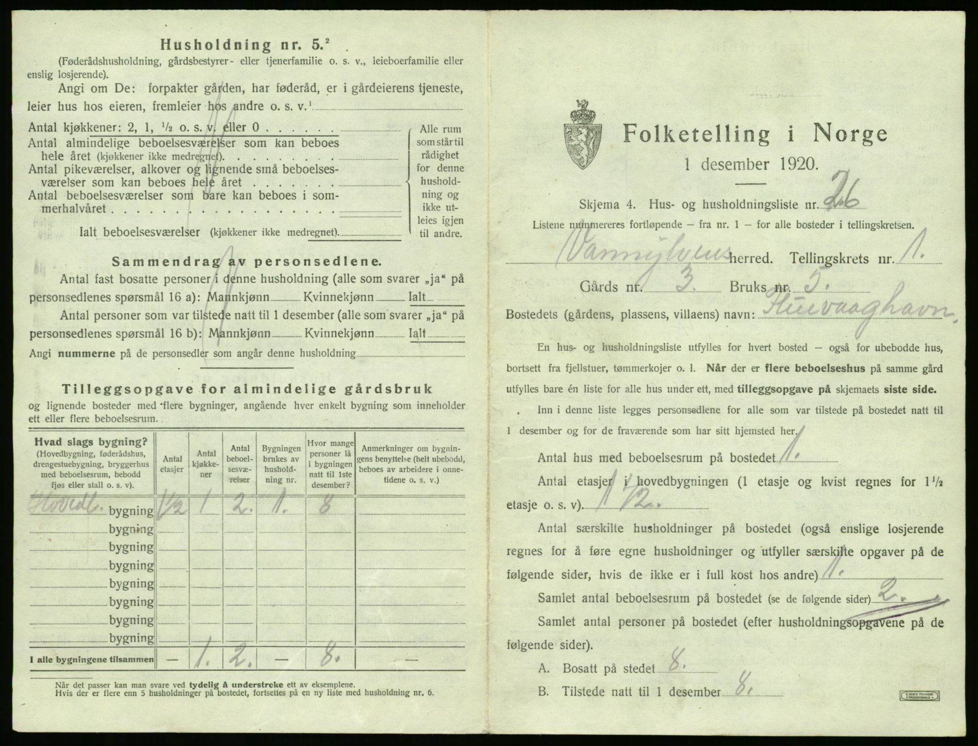 SAT, 1920 census for Vanylven, 1920, p. 83