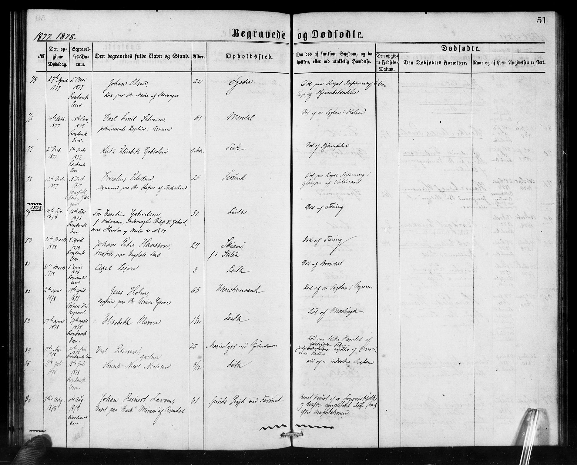 Den norske sjømannsmisjon i utlandet/Skotske havner (Leith, Glasgow), SAB/SAB/PA-0100/H/Ha/Haa/L0001: Parish register (official) no. A 1, 1865-1880, p. 51