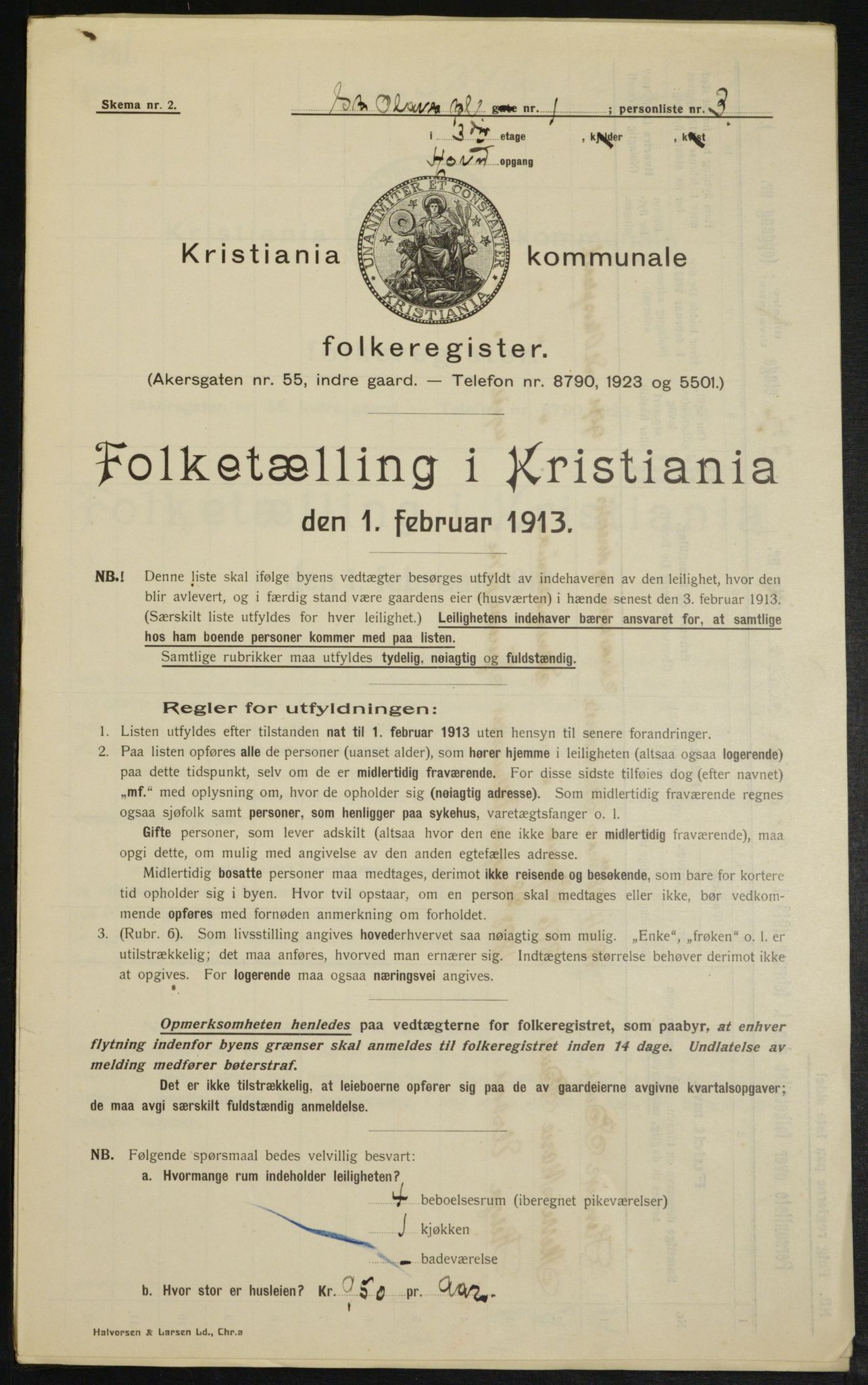 OBA, Municipal Census 1913 for Kristiania, 1913, p. 88371