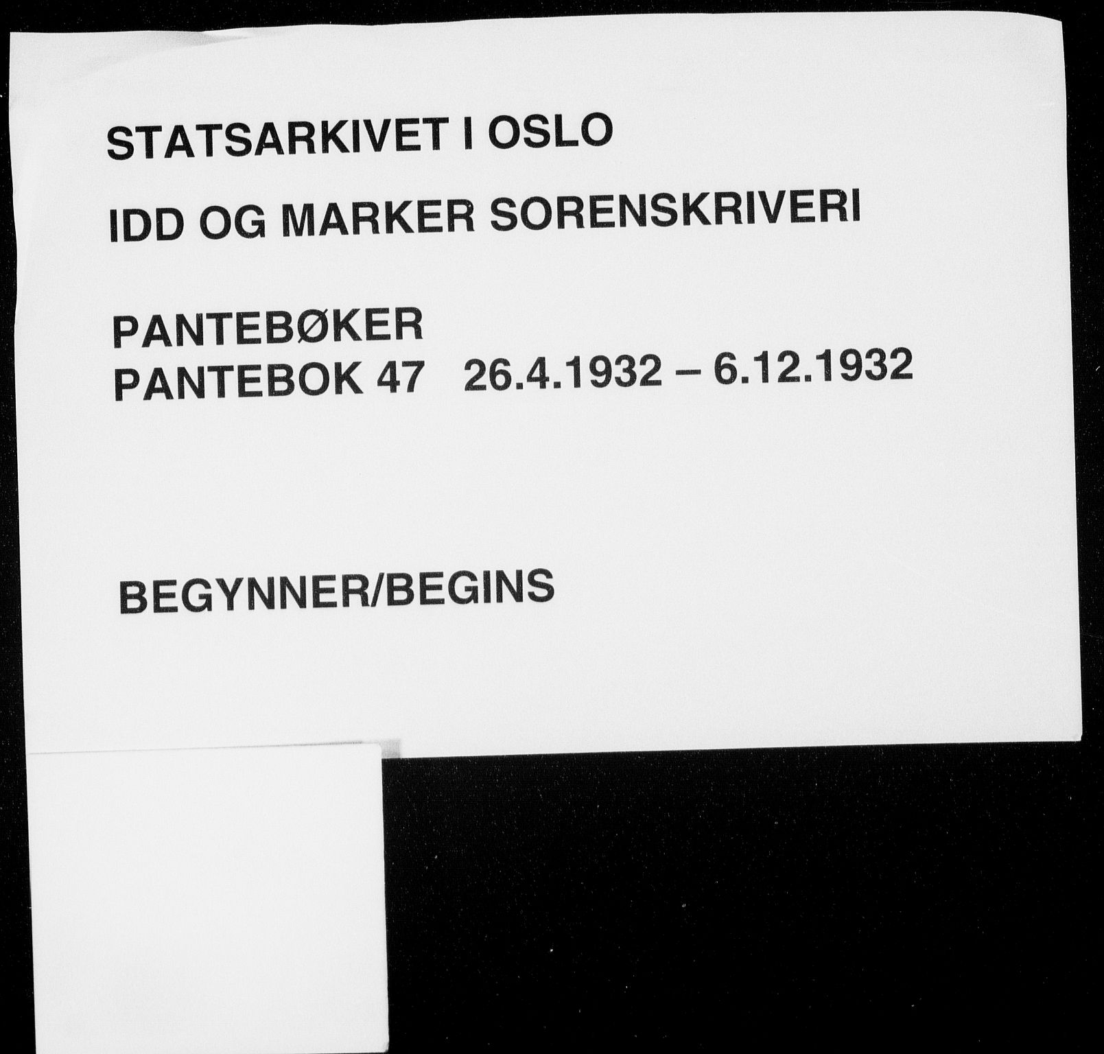 Idd og Marker sorenskriveri, SAO/A-10283/G/Gb/Gba/L0047: Mortgage book no. 47, 1932-1932