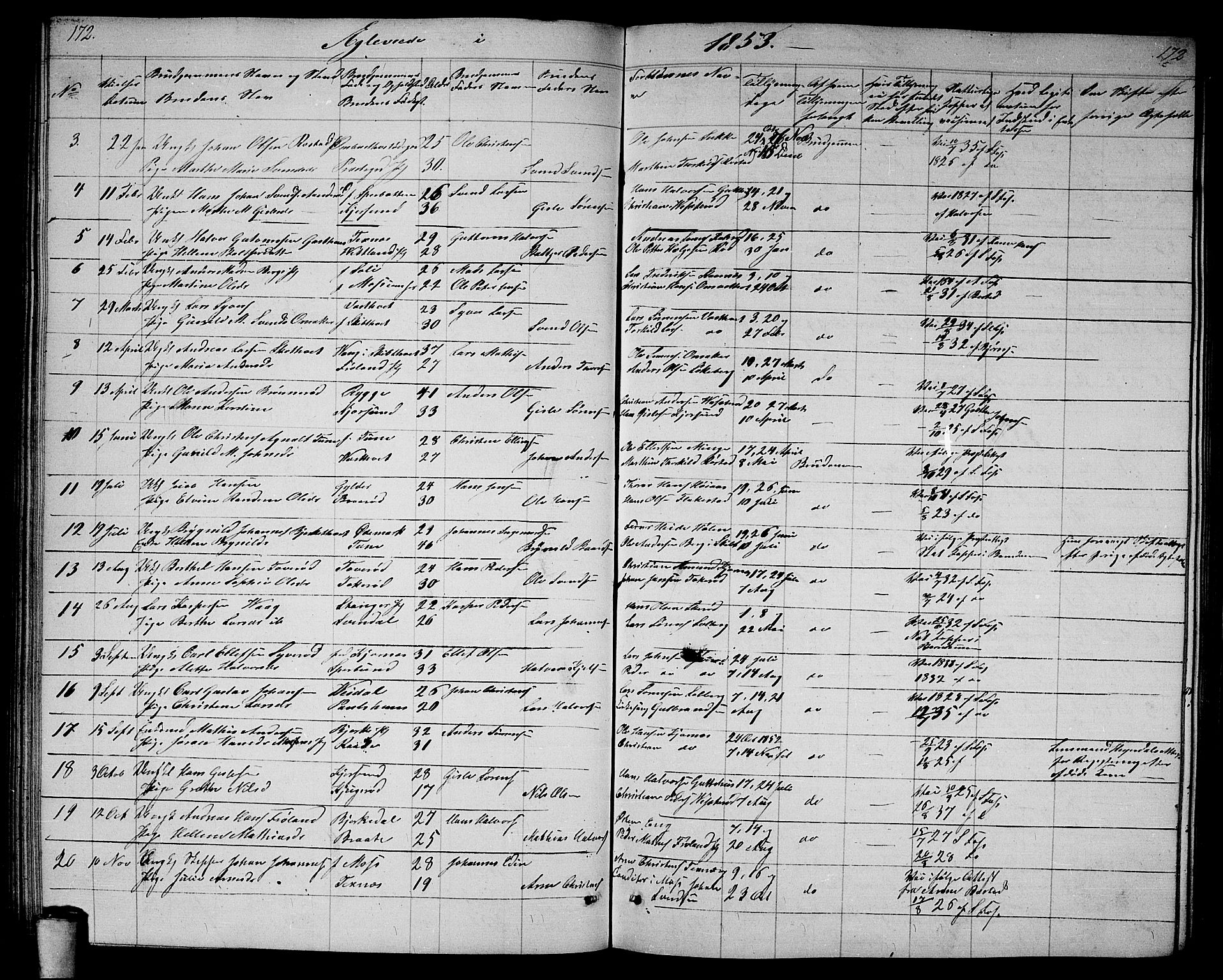 Våler prestekontor Kirkebøker, AV/SAO-A-11083/G/Ga/L0002: Parish register (copy) no. I 2, 1839-1860, p. 172