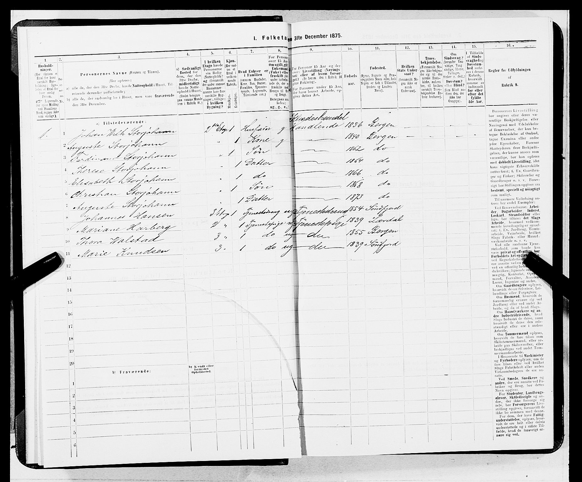 SAB, 1875 census for 1301 Bergen, 1875, p. 3311