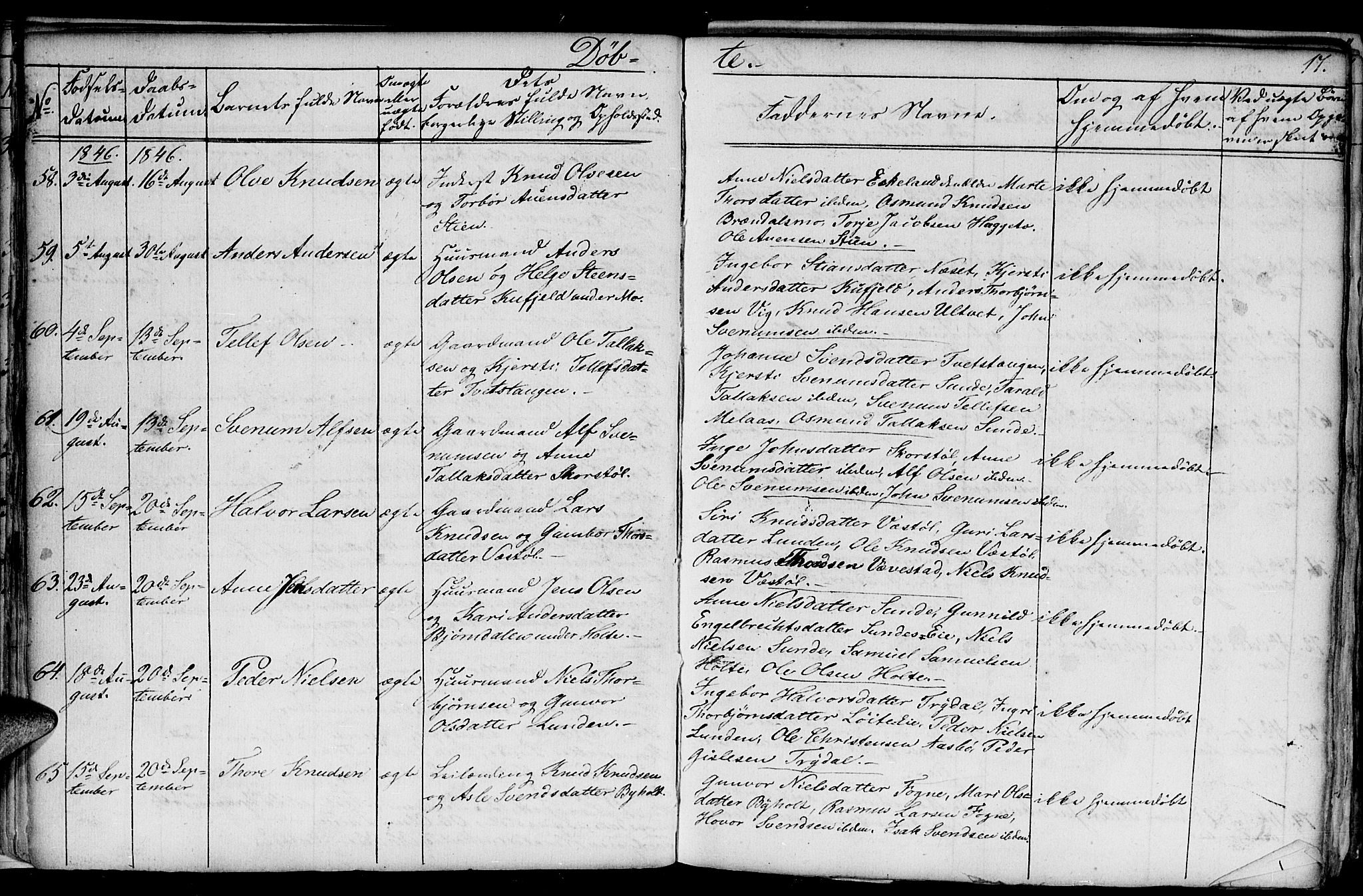 Gjerstad sokneprestkontor, AV/SAK-1111-0014/F/Fb/Fba/L0004: Parish register (copy) no. B 4, 1845-1853, p. 17