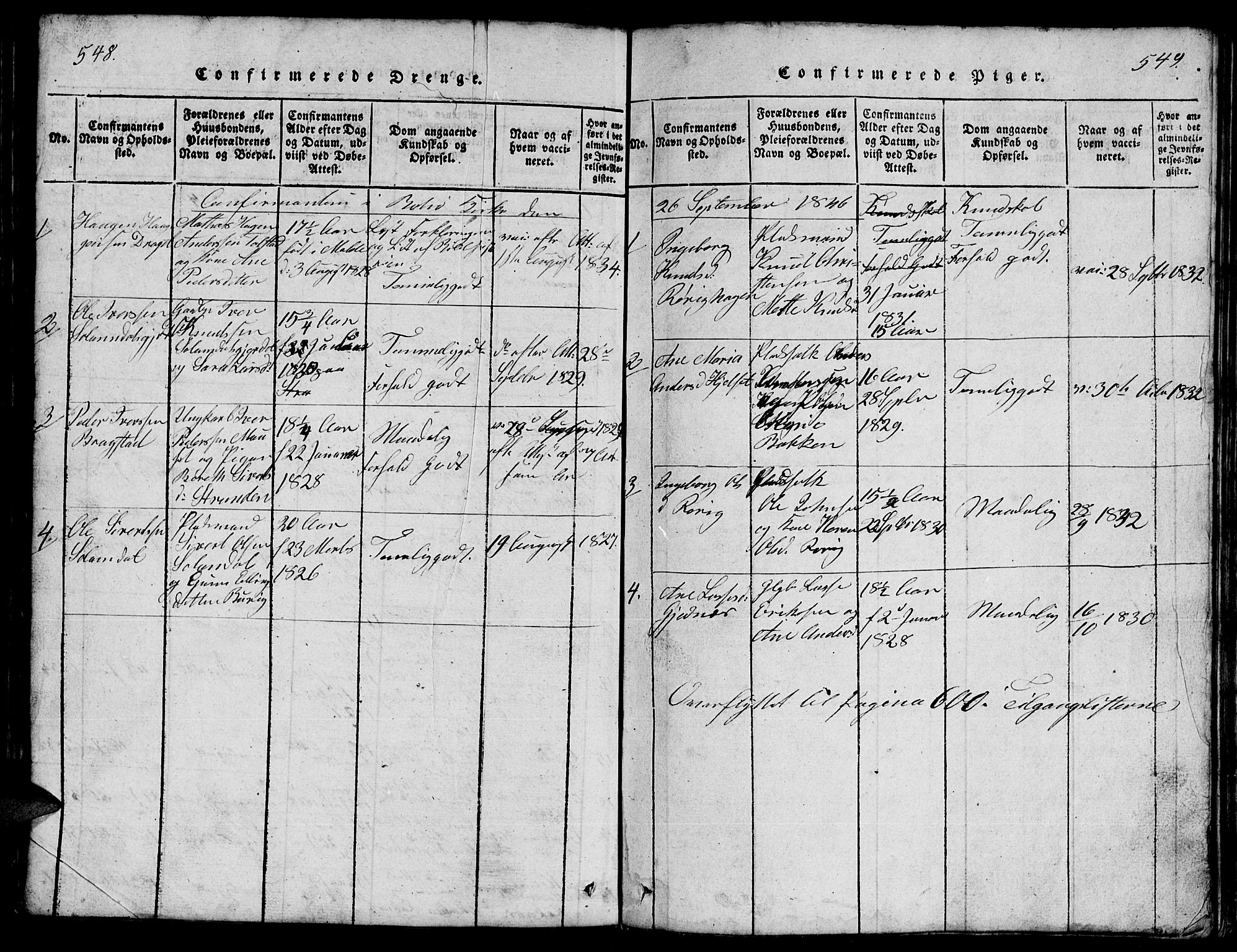 Ministerialprotokoller, klokkerbøker og fødselsregistre - Møre og Romsdal, SAT/A-1454/555/L0665: Parish register (copy) no. 555C01, 1818-1868, p. 548-549