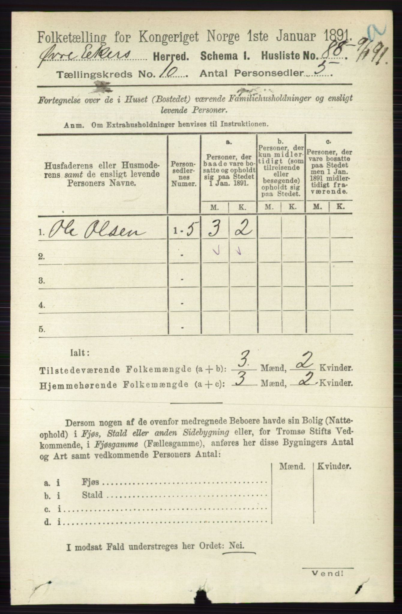 RA, 1891 census for 0624 Øvre Eiker, 1891, p. 4063