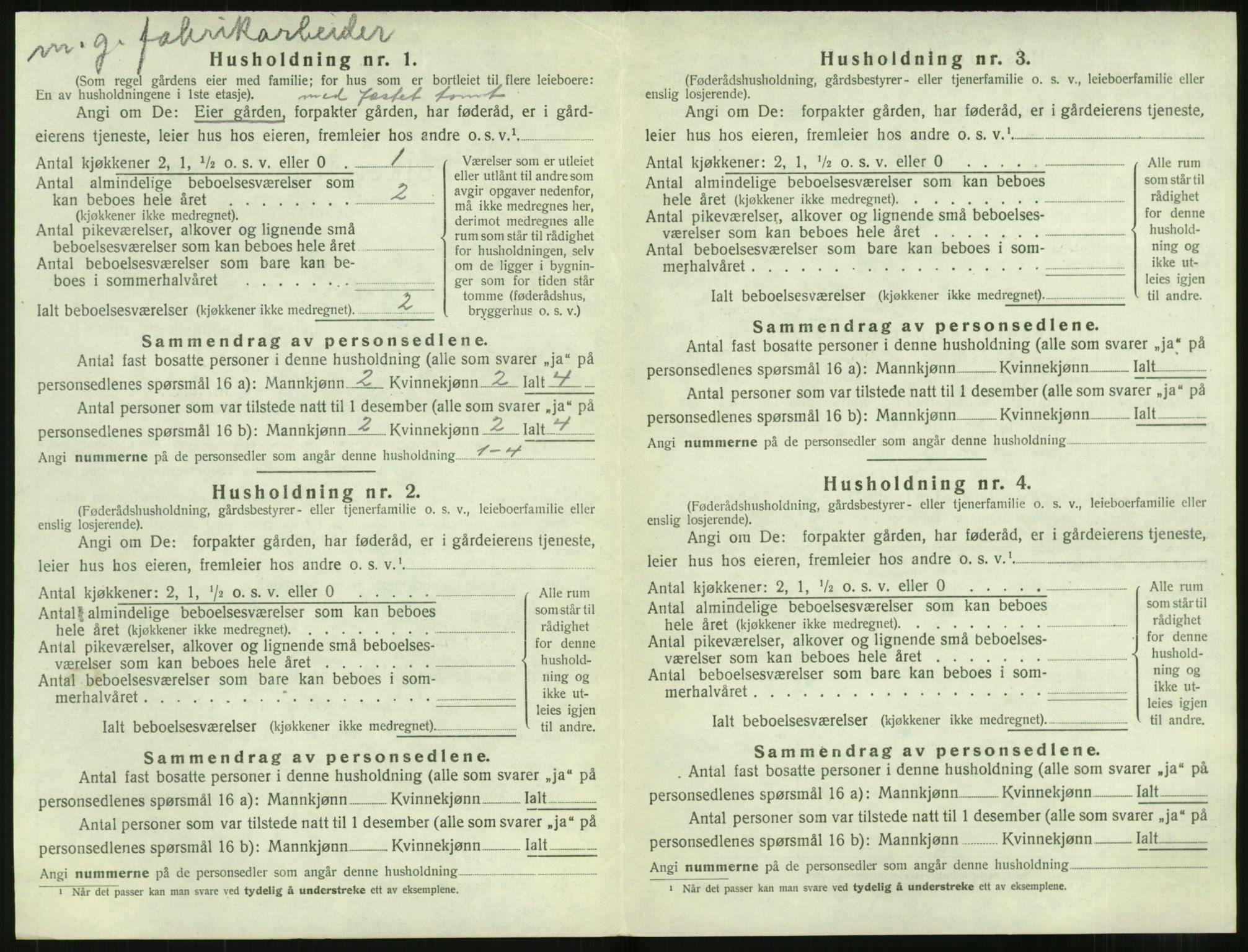 SAT, 1920 census for Stordal, 1920, p. 109