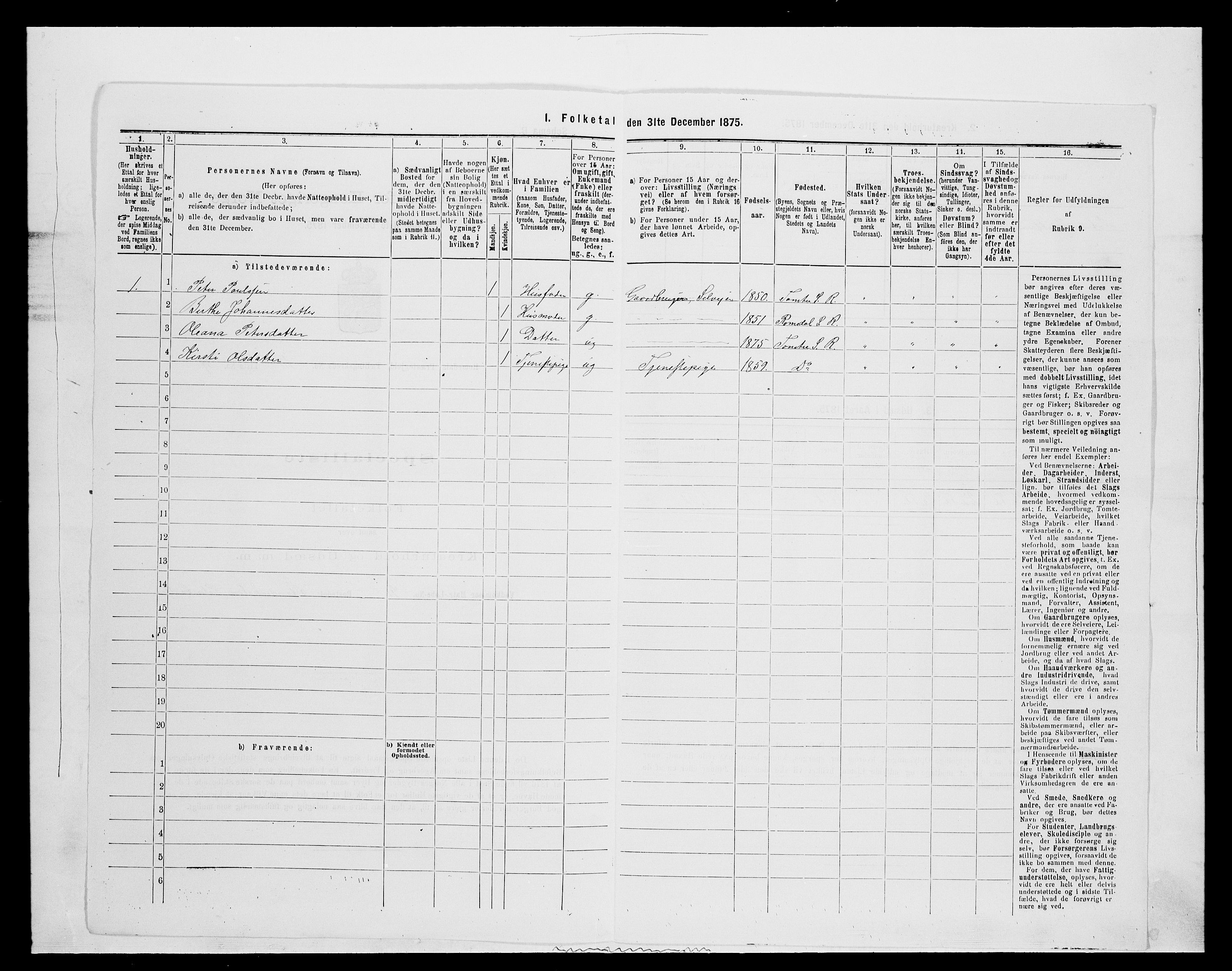 SAH, 1875 census for 0416P Romedal, 1875, p. 1714