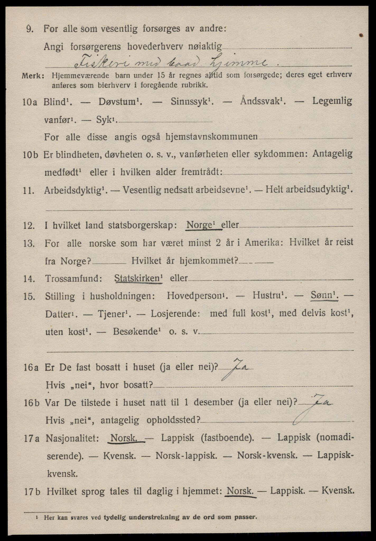 SAT, 1920 census for Hitra, 1920, p. 2090