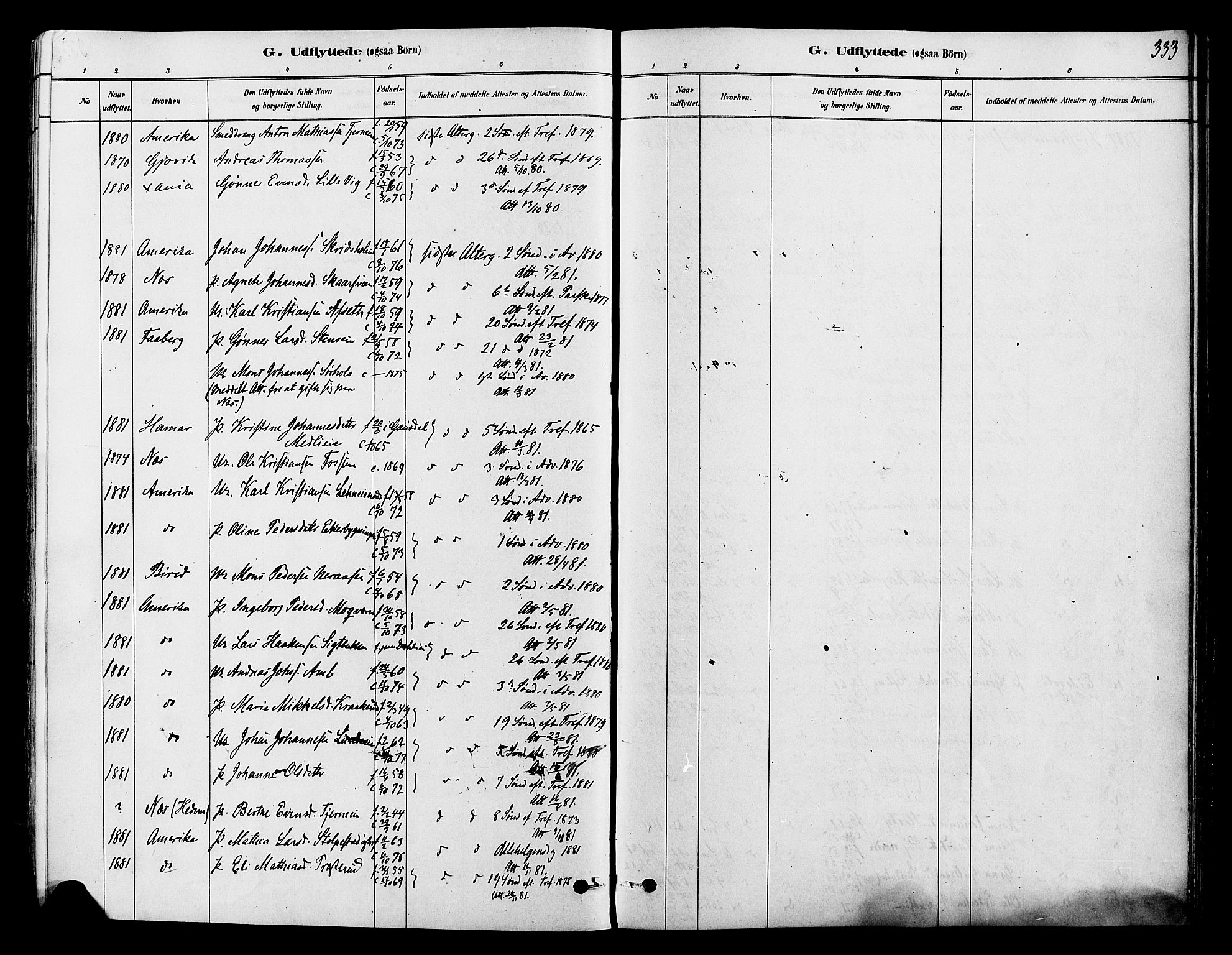 Ringsaker prestekontor, SAH/PREST-014/L/La/L0009: Parish register (copy) no. 9, 1879-1890, p. 333