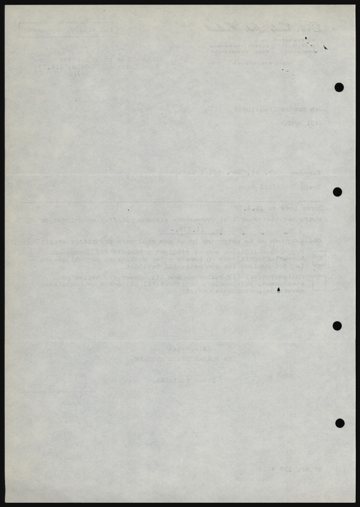 Nord-Hedmark sorenskriveri, SAH/TING-012/H/Hc/L0033: Mortgage book no. 33, 1970-1970, Diary no: : 3230/1970