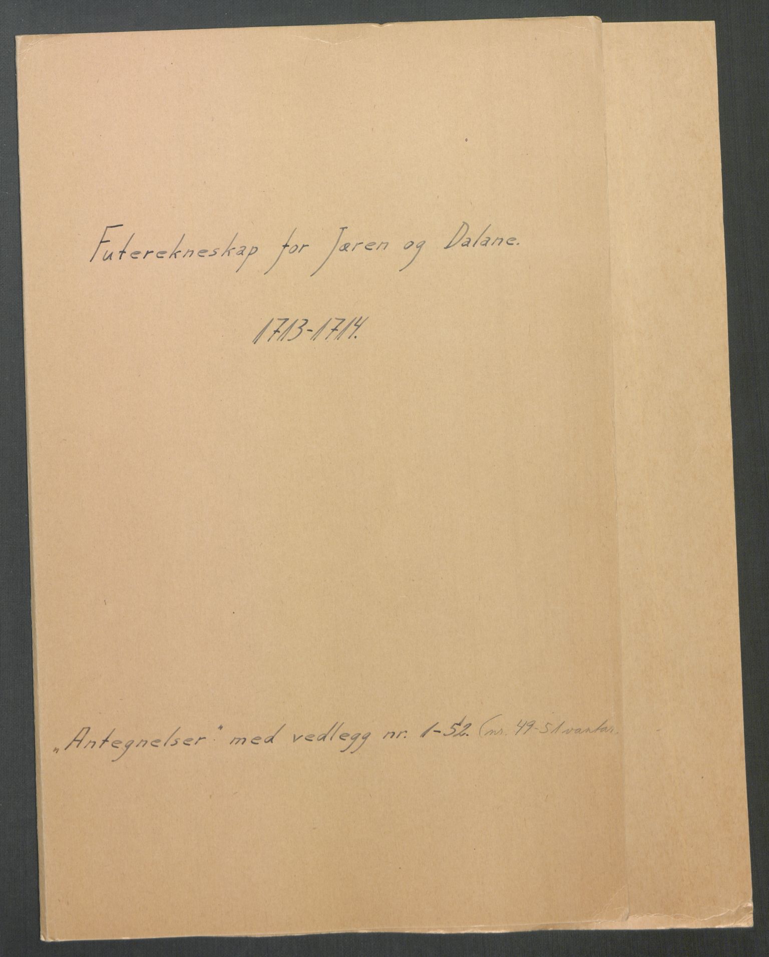 Rentekammeret inntil 1814, Reviderte regnskaper, Fogderegnskap, RA/EA-4092/R46/L2739: Fogderegnskap Jæren og Dalane, 1714, p. 2