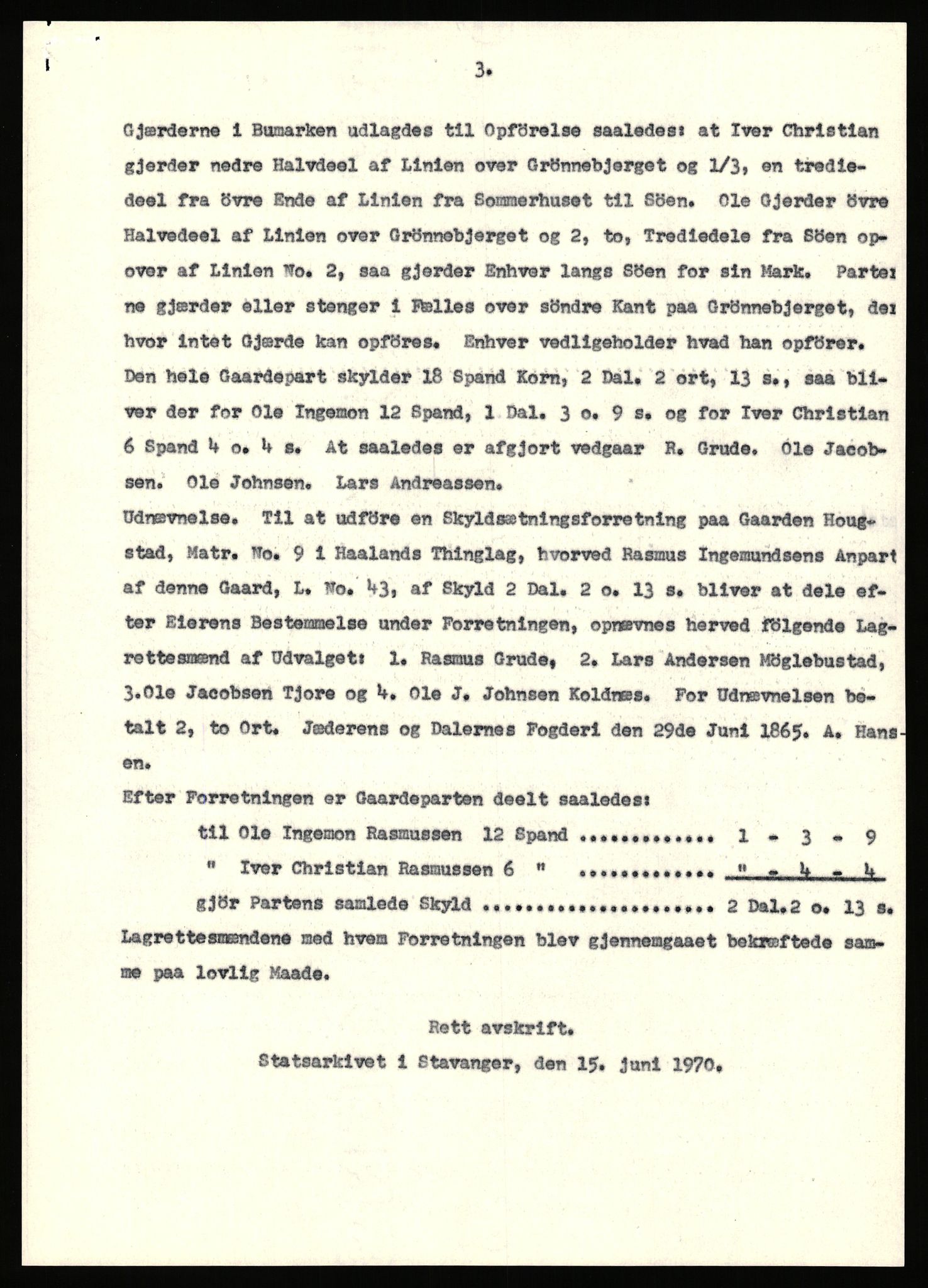 Statsarkivet i Stavanger, AV/SAST-A-101971/03/Y/Yj/L0038: Avskrifter sortert etter gårdsnavn: Hodne - Holte, 1750-1930, p. 317