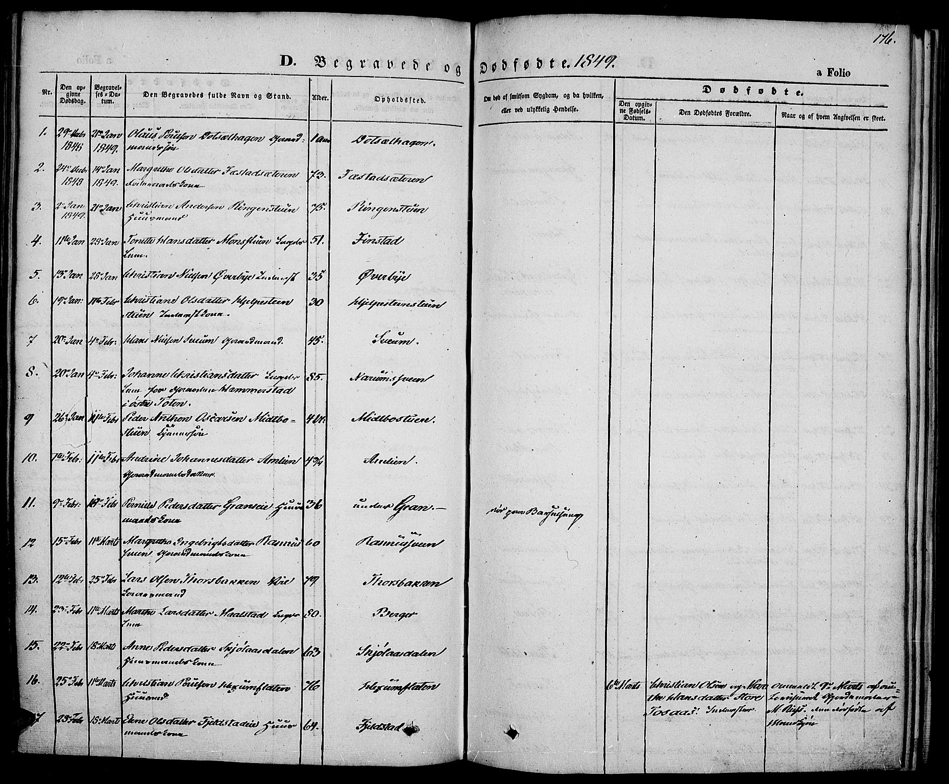 Vestre Toten prestekontor, SAH/PREST-108/H/Ha/Haa/L0004: Parish register (official) no. 4, 1844-1849, p. 176