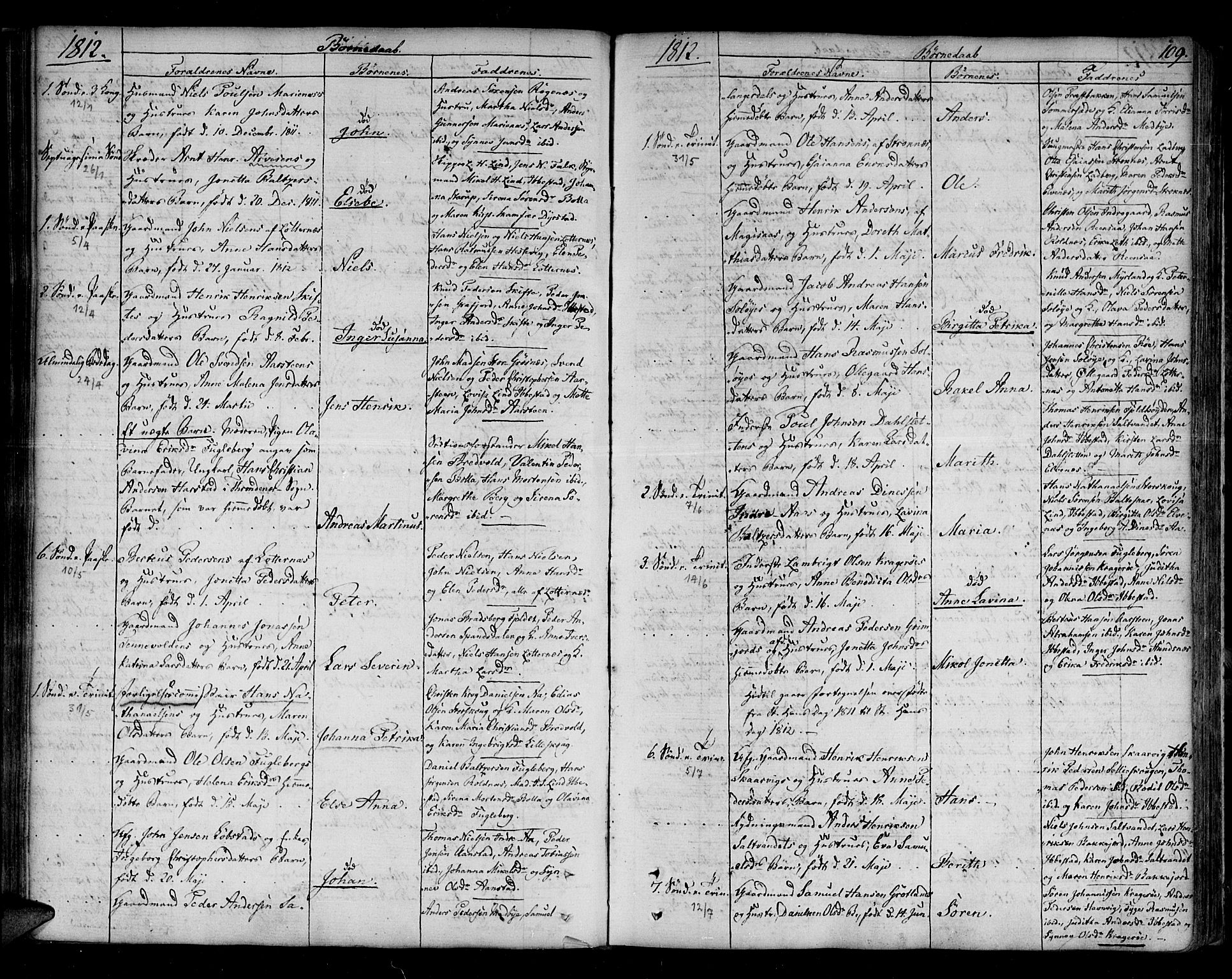Ibestad sokneprestembete, SATØ/S-0077/H/Ha/Haa/L0004kirke: Parish register (official) no. 4, 1801-1824, p. 109