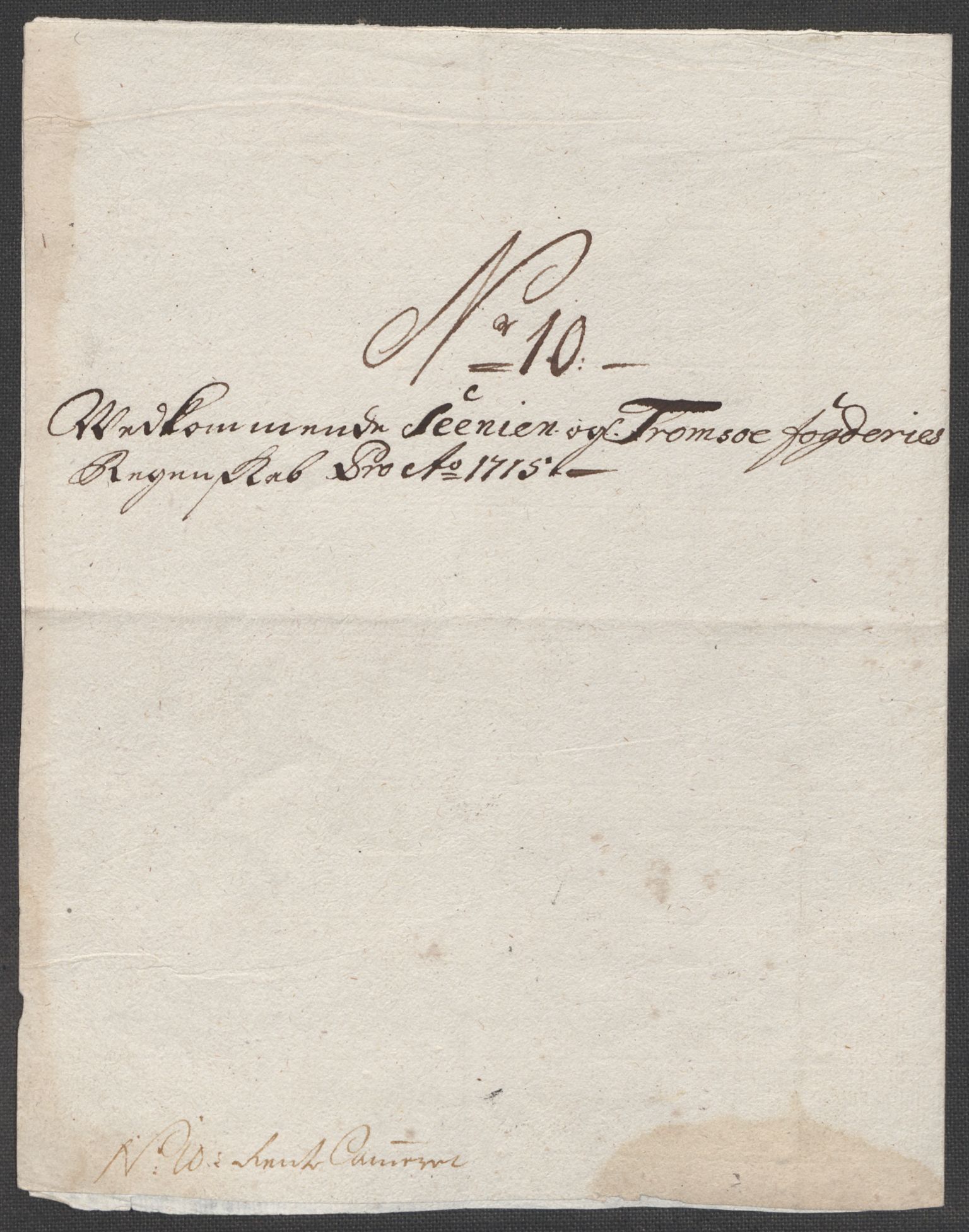 Rentekammeret inntil 1814, Reviderte regnskaper, Fogderegnskap, RA/EA-4092/R68/L4761: Fogderegnskap Senja og Troms, 1715, p. 100