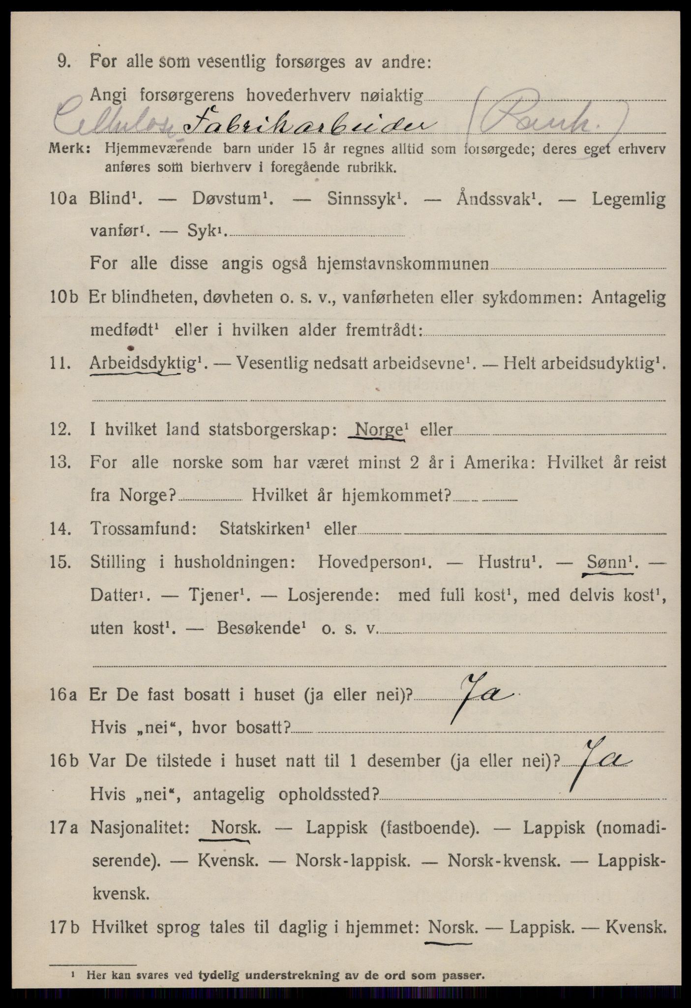 SAT, 1920 census for Strinda, 1920, p. 14445