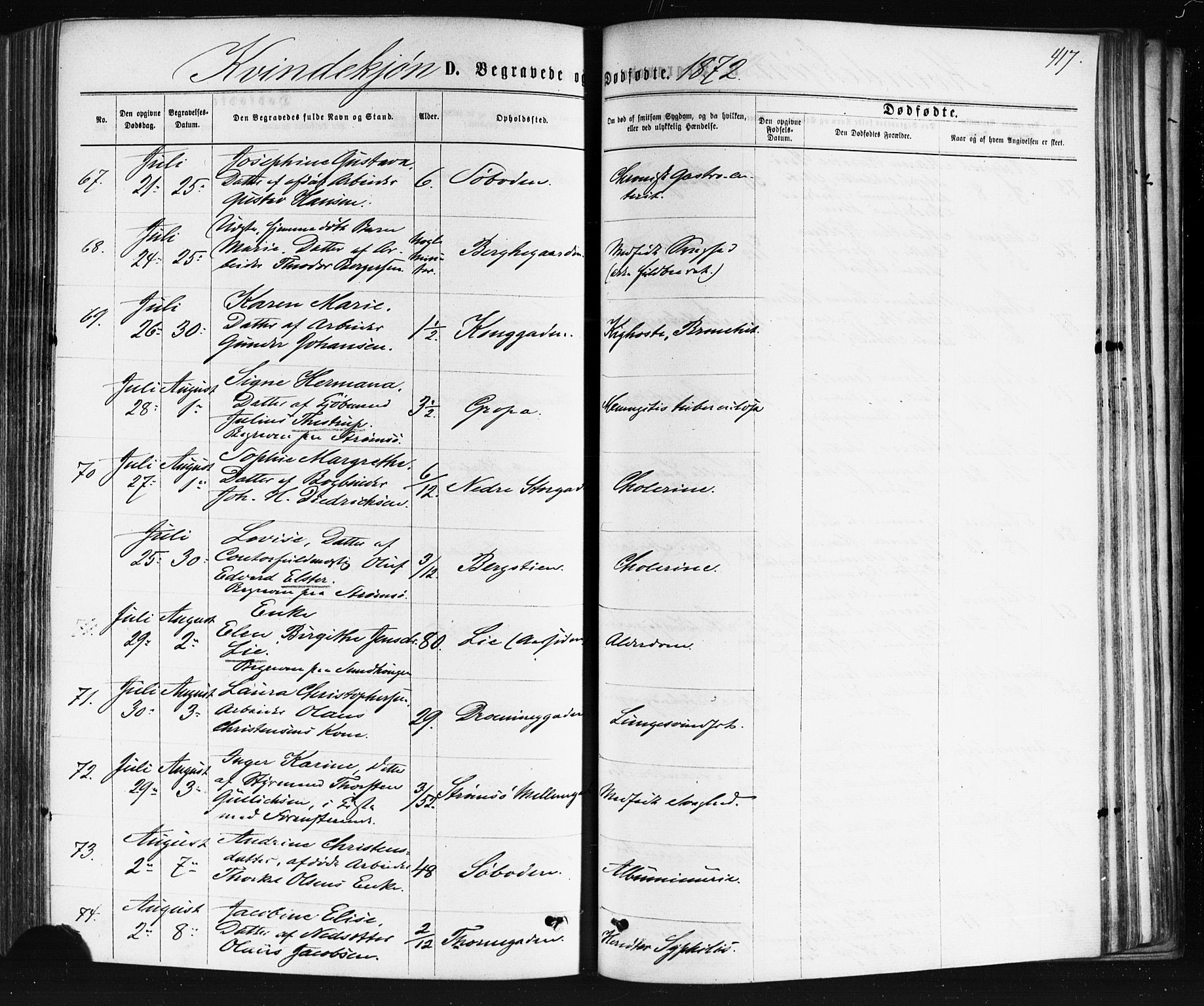 Bragernes kirkebøker, AV/SAKO-A-6/F/Fb/L0004: Parish register (official) no. II 4, 1869-1875, p. 417