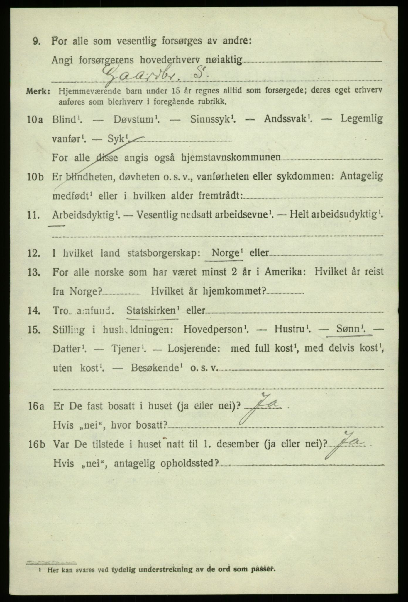 SAB, 1920 census for Os, 1920, p. 8771