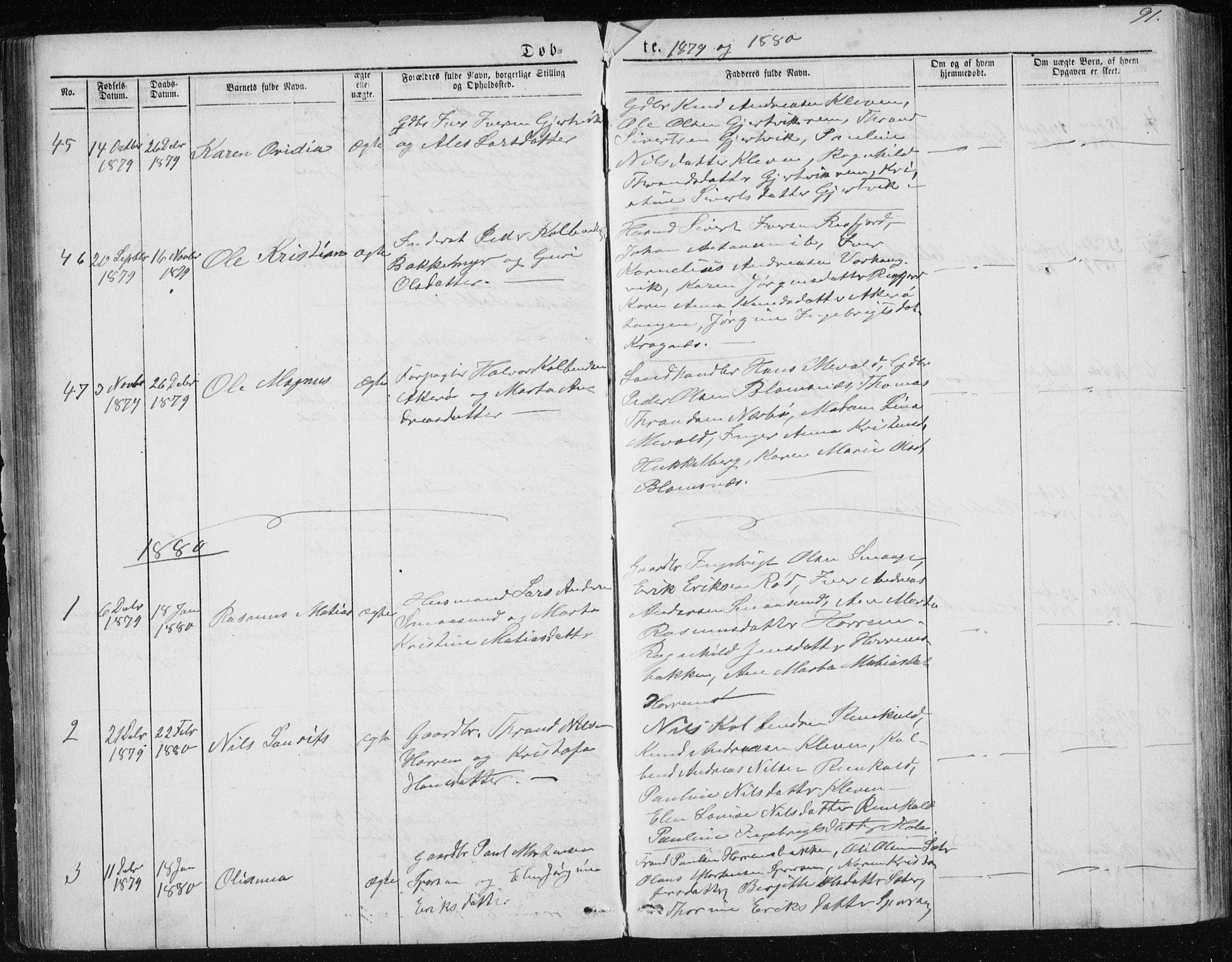 Ministerialprotokoller, klokkerbøker og fødselsregistre - Møre og Romsdal, AV/SAT-A-1454/560/L0724: Parish register (copy) no. 560C01, 1867-1892, p. 91