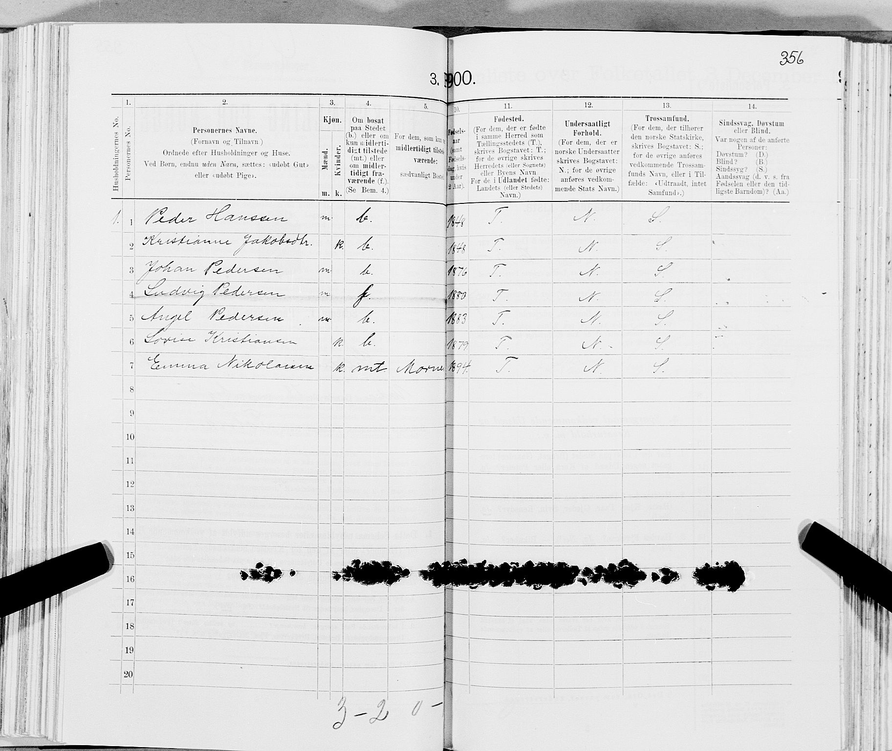 SAT, 1900 census for Gildeskål, 1900, p. 1339