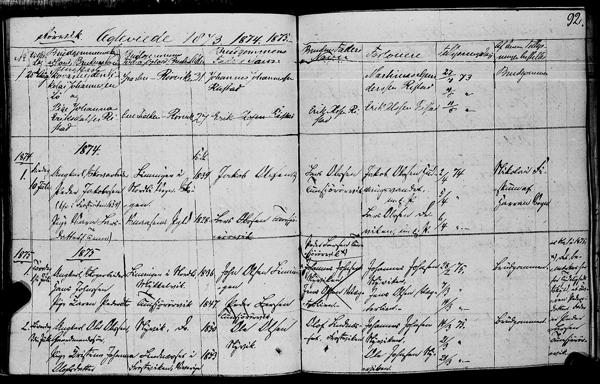 Ministerialprotokoller, klokkerbøker og fødselsregistre - Nord-Trøndelag, SAT/A-1458/762/L0538: Parish register (official) no. 762A02 /1, 1833-1879, p. 92