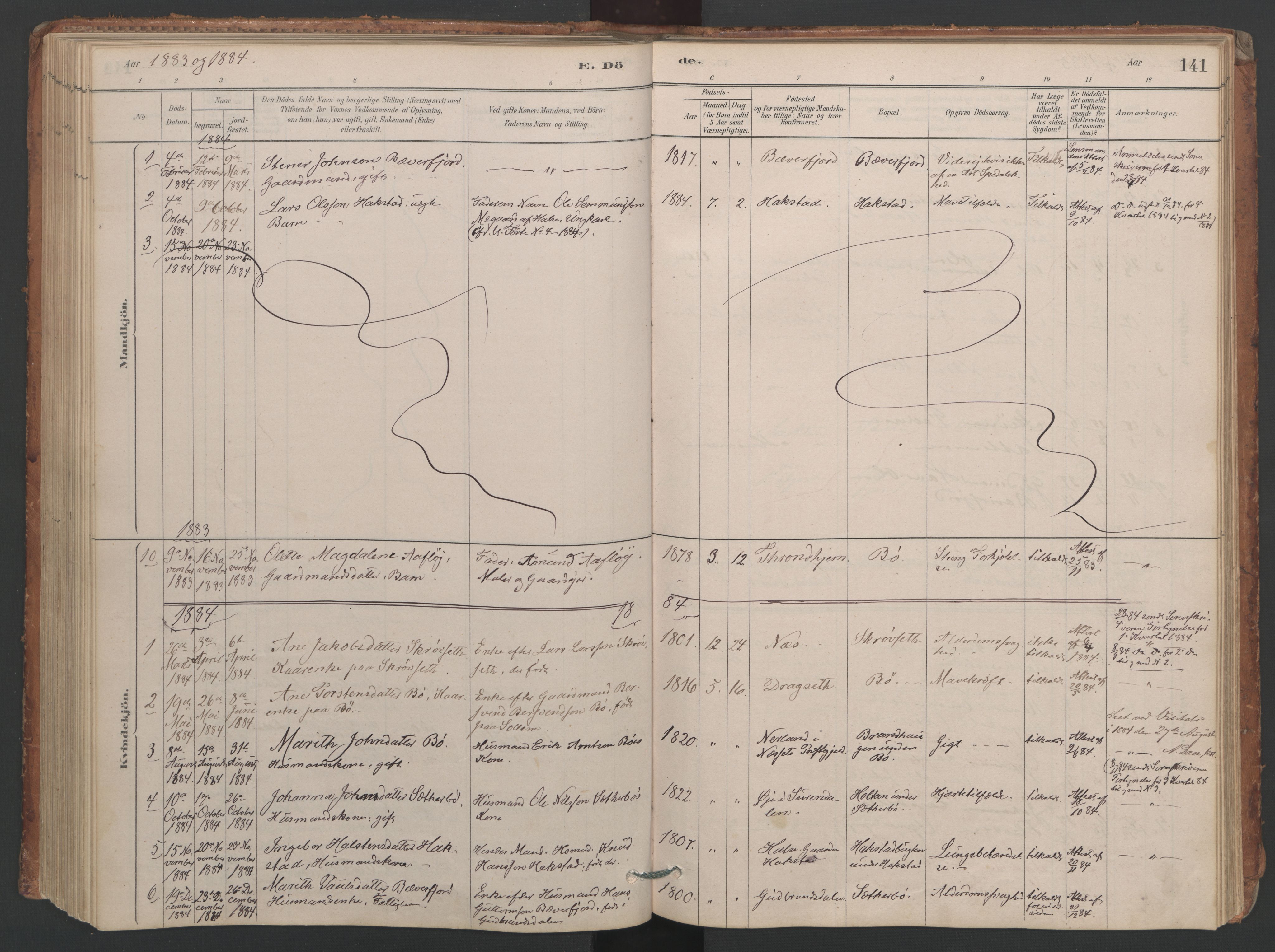 Ministerialprotokoller, klokkerbøker og fødselsregistre - Møre og Romsdal, AV/SAT-A-1454/594/L1036: Parish register (official) no. 594A02 (?), 1879-1910, p. 141