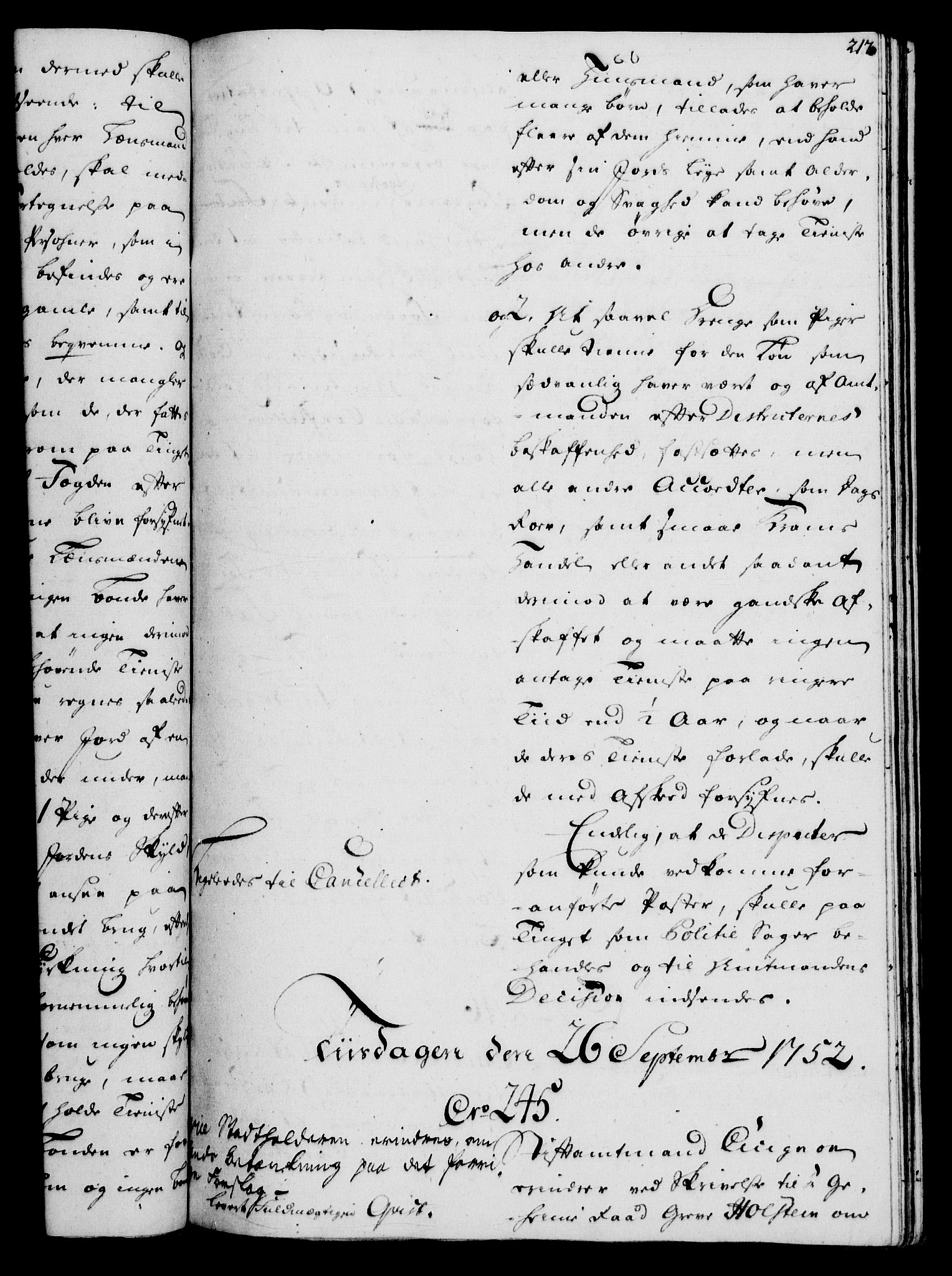 Rentekammeret, Kammerkanselliet, RA/EA-3111/G/Gh/Gha/L0031: Norsk ekstraktmemorialprotokoll (merket RK 53.76), 1751-1753, p. 217