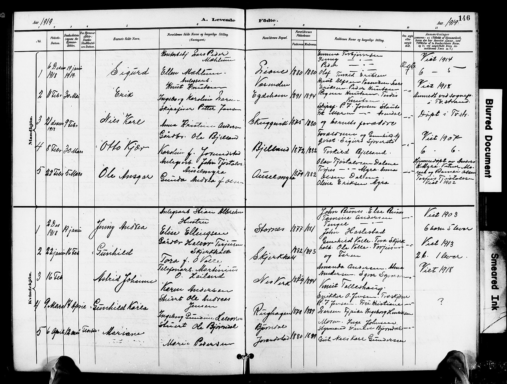 Holt sokneprestkontor, SAK/1111-0021/F/Fb/L0011: Parish register (copy) no. B 11, 1897-1921, p. 146