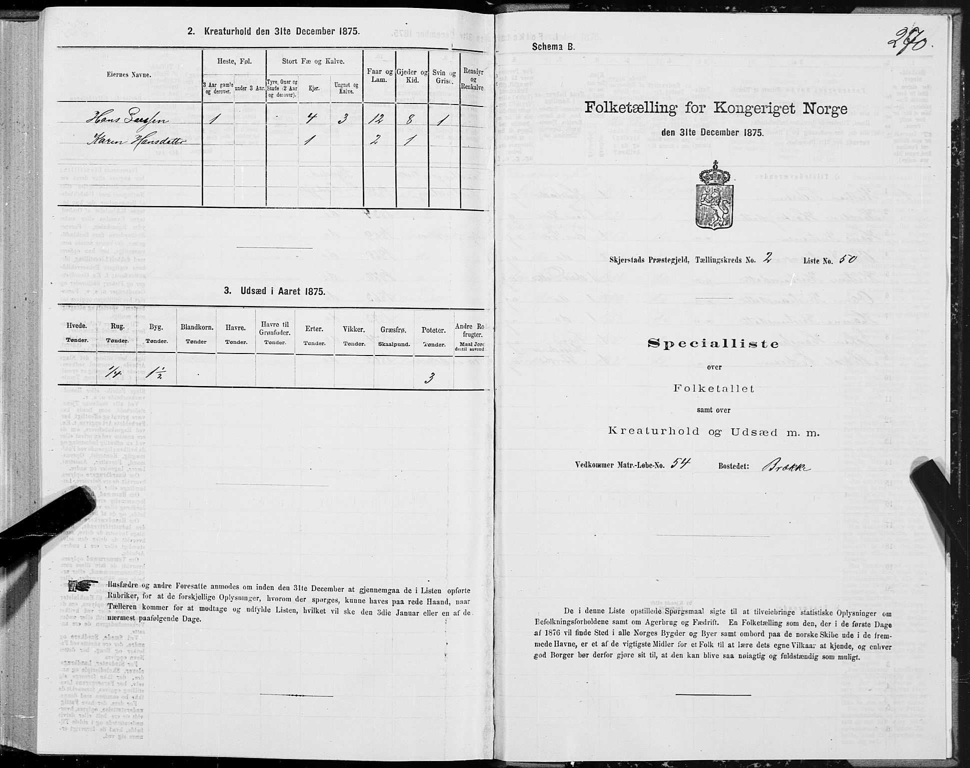 SAT, 1875 census for 1842P Skjerstad, 1875, p. 1270