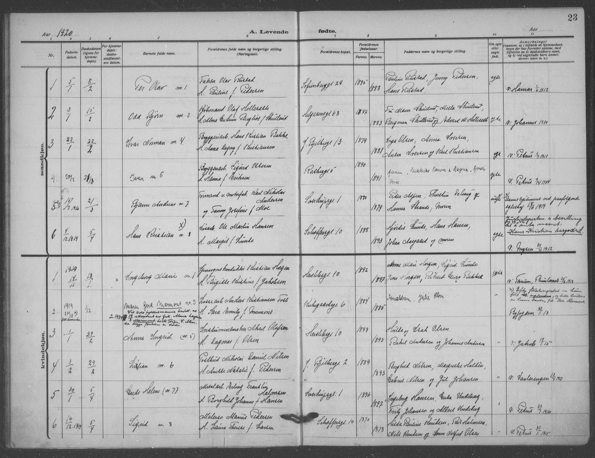 Matteus prestekontor Kirkebøker, SAO/A-10870/F/Fa/L0001: Parish register (official) no. 1, 1917-1938, p. 23
