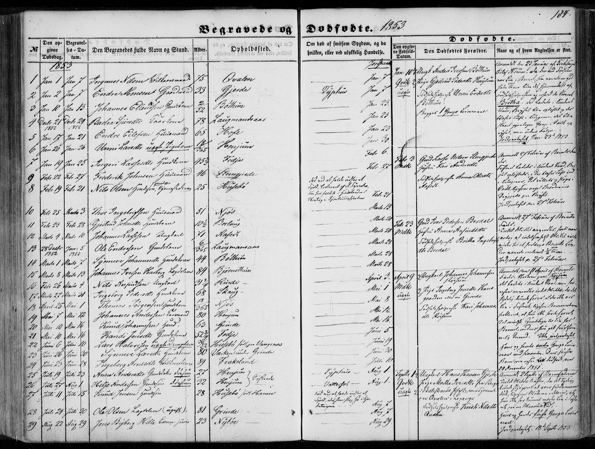 Leikanger sokneprestembete, SAB/A-81001: Parish register (official) no. A 8, 1852-1868, p. 184
