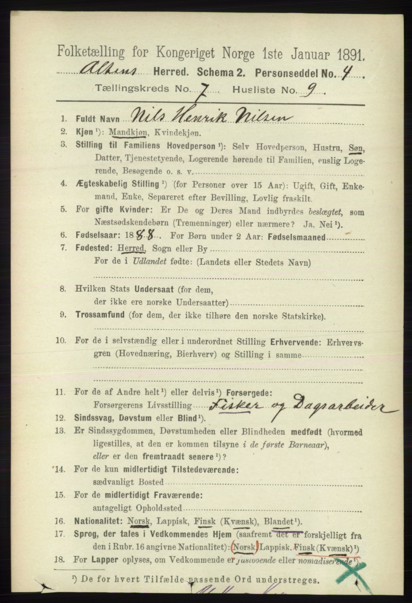 RA, 1891 census for 2012 Alta, 1891, p. 2150
