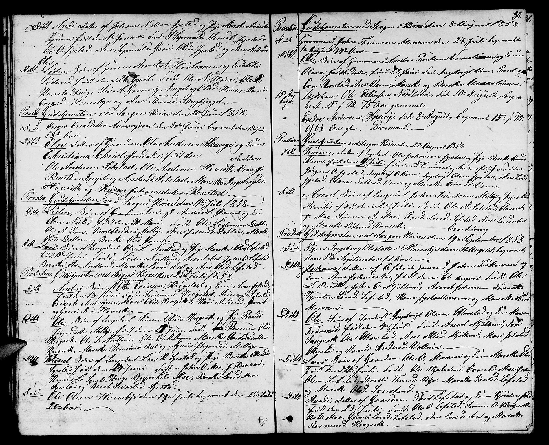 Ministerialprotokoller, klokkerbøker og fødselsregistre - Sør-Trøndelag, SAT/A-1456/667/L0797: Parish register (copy) no. 667C02, 1849-1867, p. 30