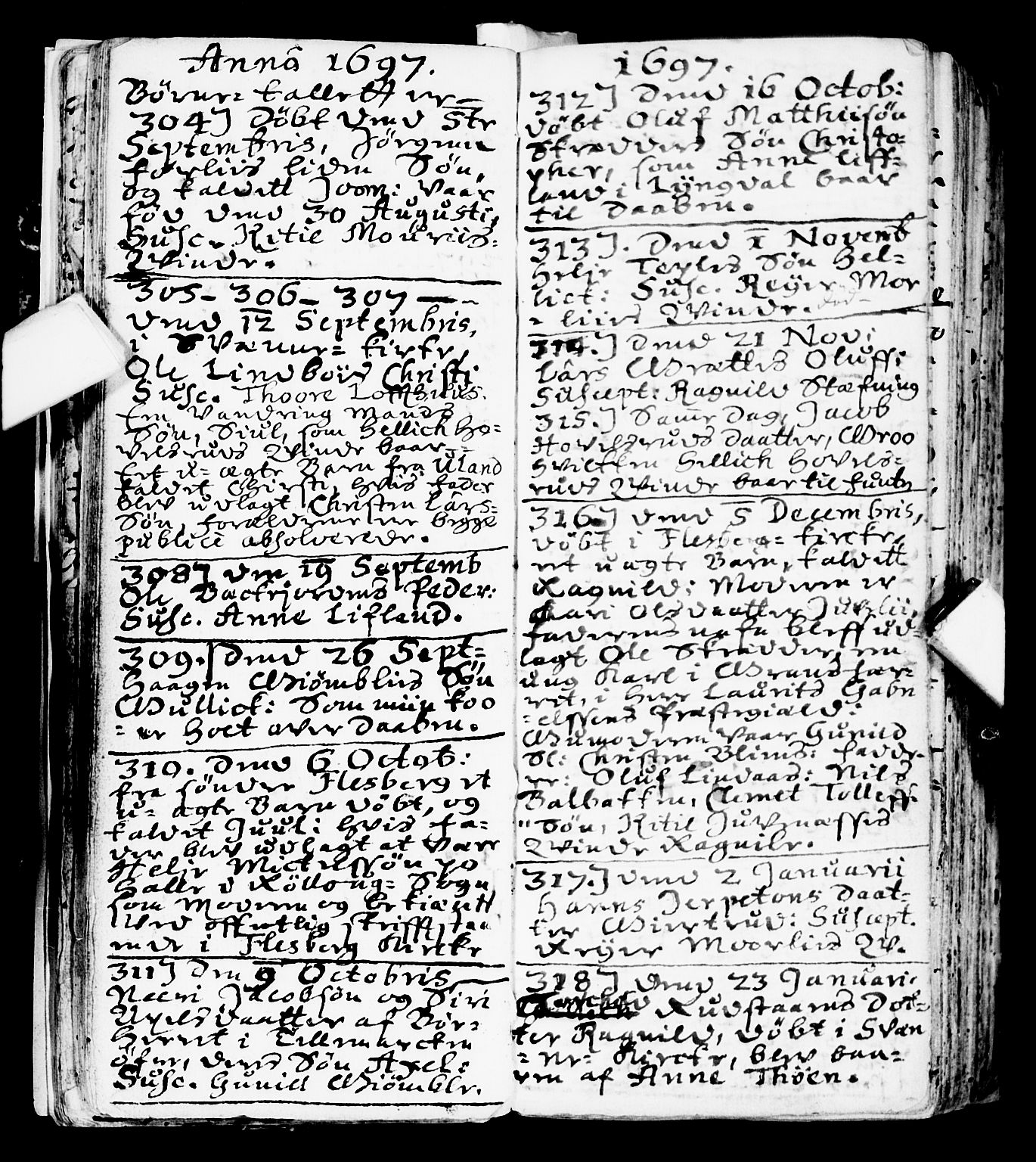 Flesberg kirkebøker, AV/SAKO-A-18/F/Fa/L0001: Parish register (official) no. I 1, 1688-1725