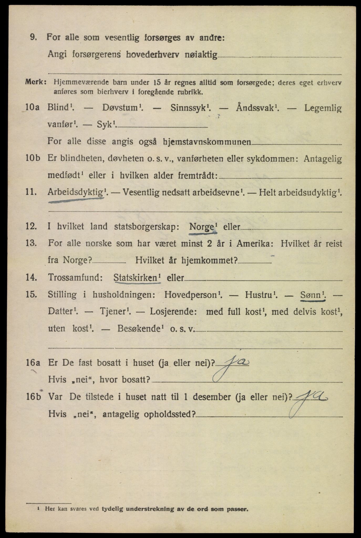 SAK, 1920 census for Hægeland, 1920, p. 2334