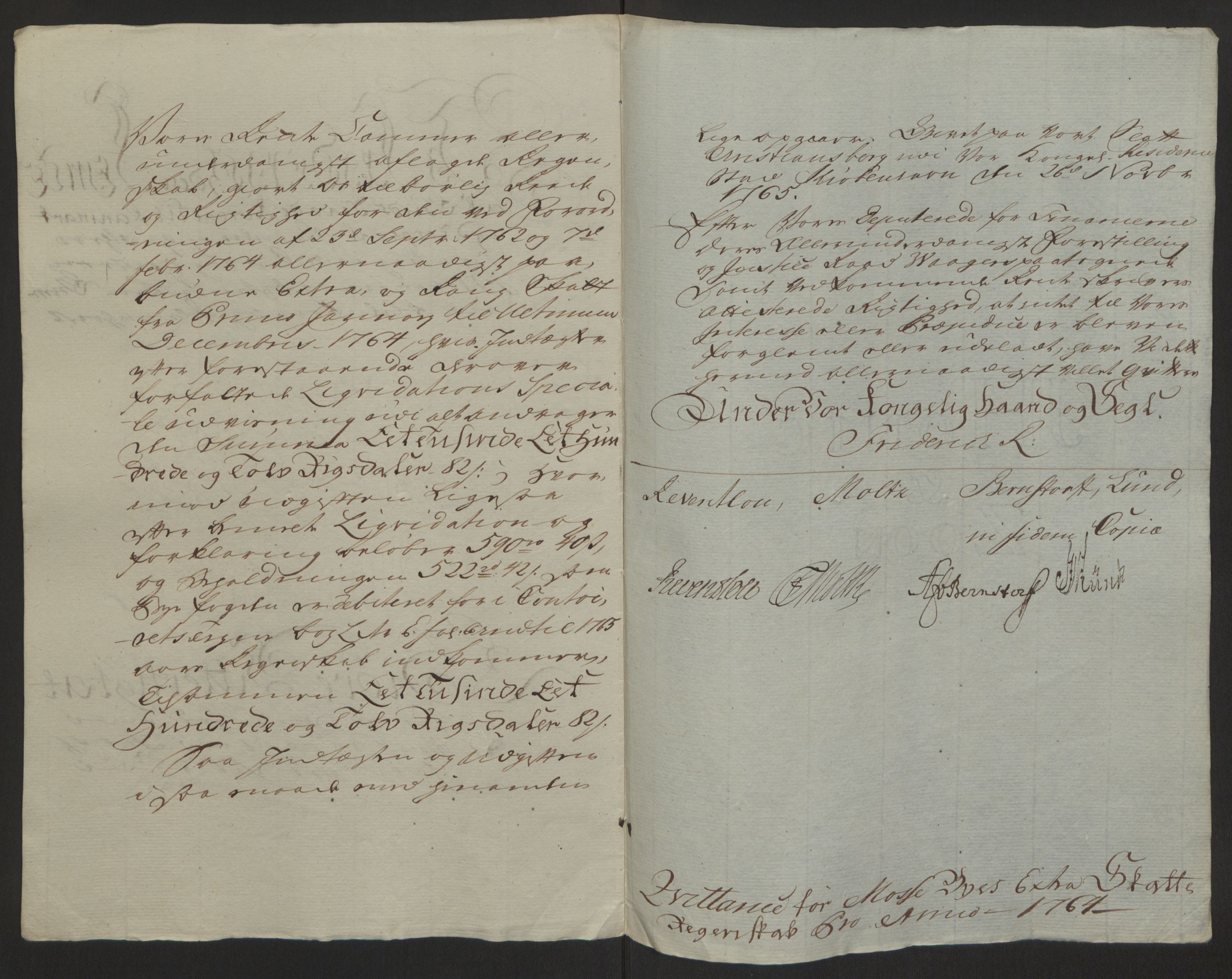 Rentekammeret inntil 1814, Reviderte regnskaper, Byregnskaper, RA/EA-4066/R/Rc/L0042/0001: [C1] Kontribusjonsregnskap / Ekstraskatt, 1762-1765, p. 171