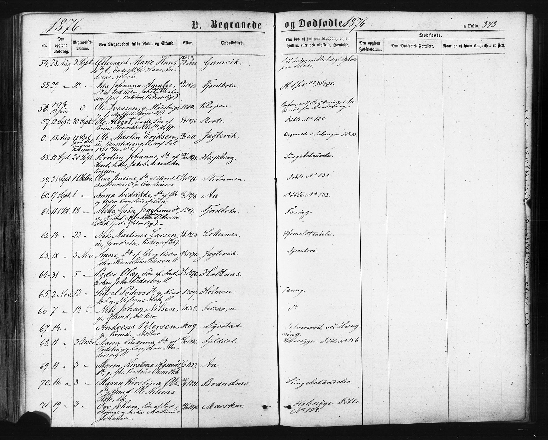 Ibestad sokneprestembete, SATØ/S-0077/H/Ha/Haa/L0010kirke: Parish register (official) no. 10, 1869-1879, p. 373